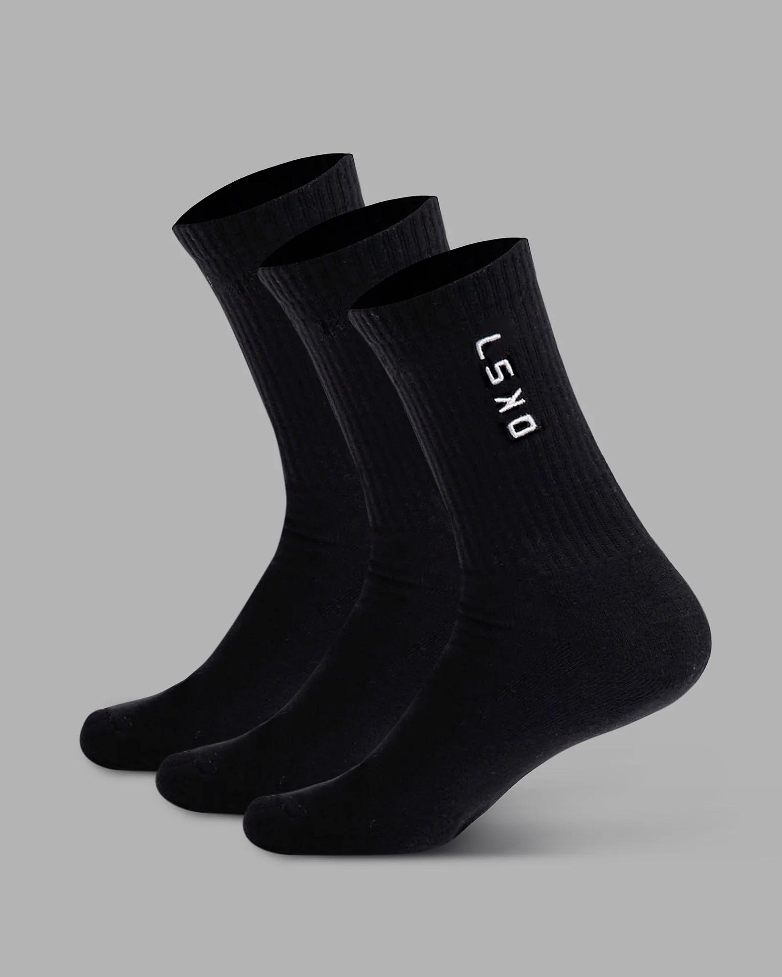 Signal Crew Socks 3 Pack - Black-White