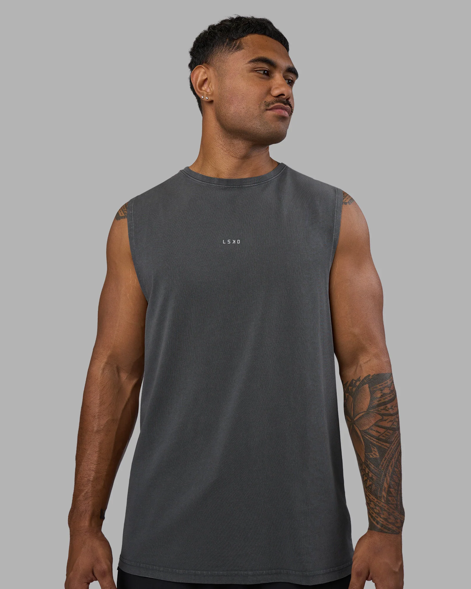 Base FLXCotton Tank - Dark Storm Washed