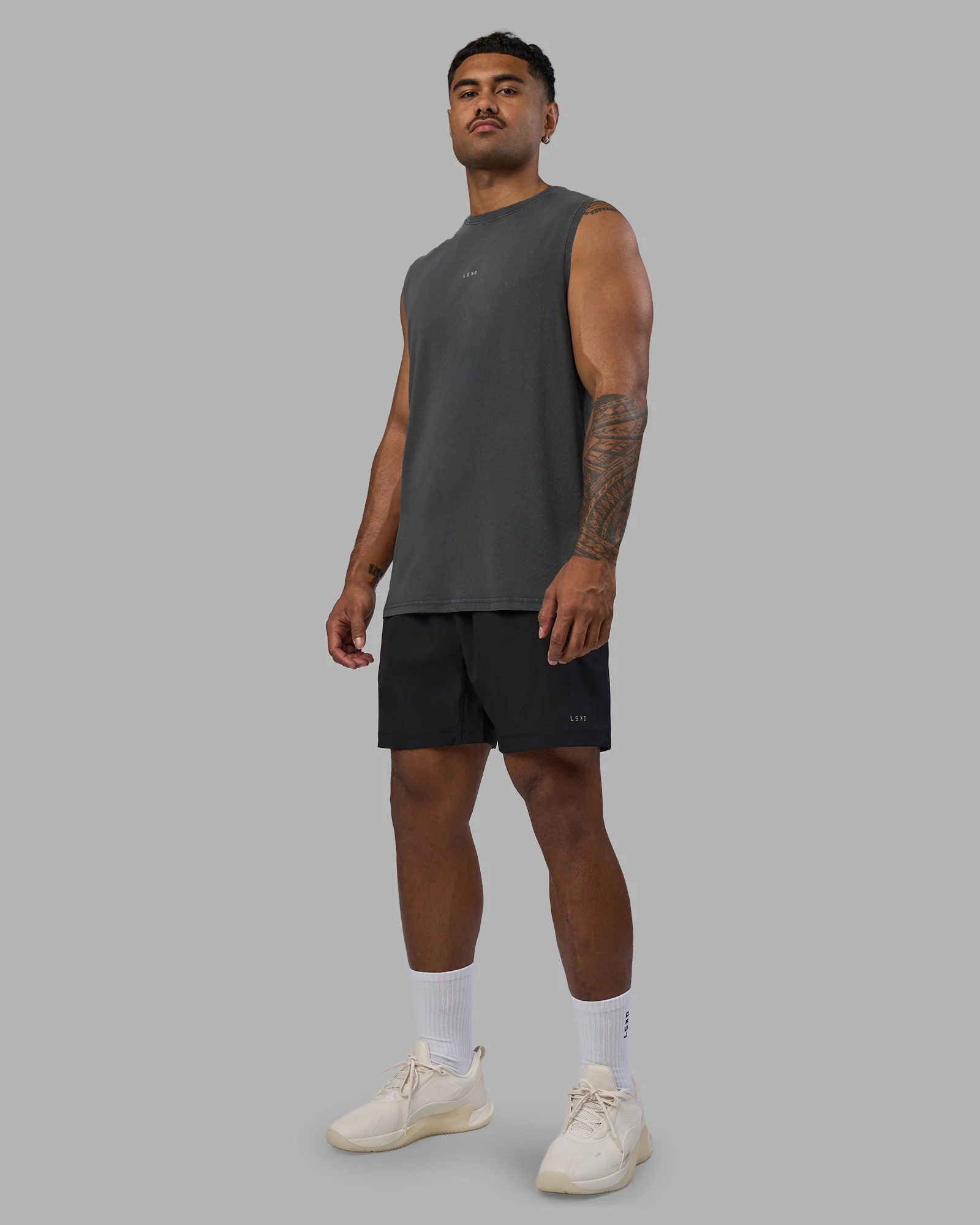 Base FLXCotton Tank - Dark Storm Washed