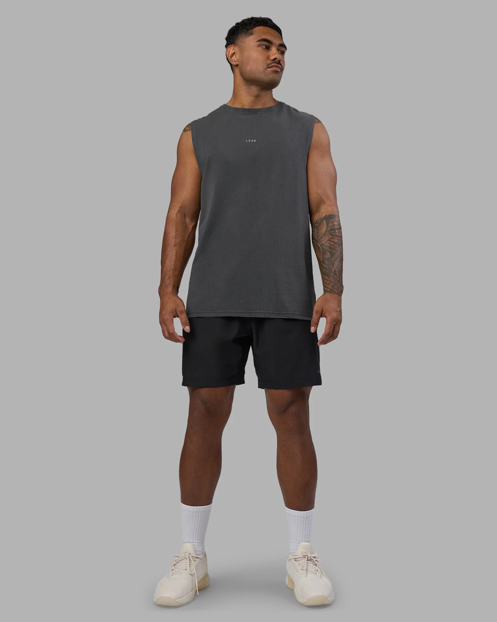 Base FLXCotton Tank - Dark Storm Washed