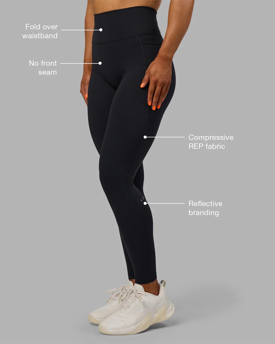 Fusion Ultra High-Rise Full Length Legging Pockets - Black