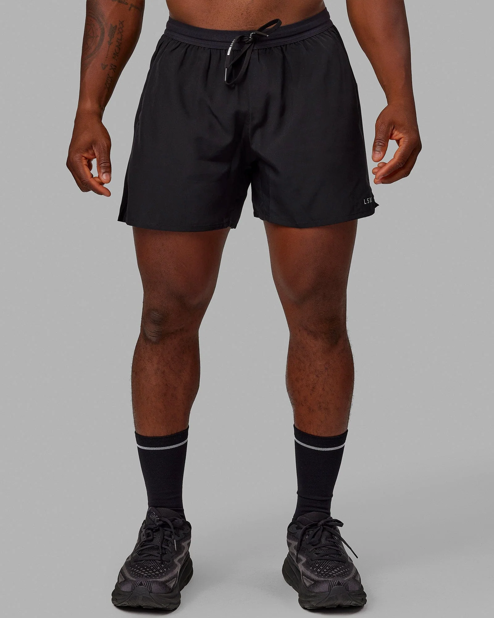 Pace 5" Lined Running Short - Black-Reflective