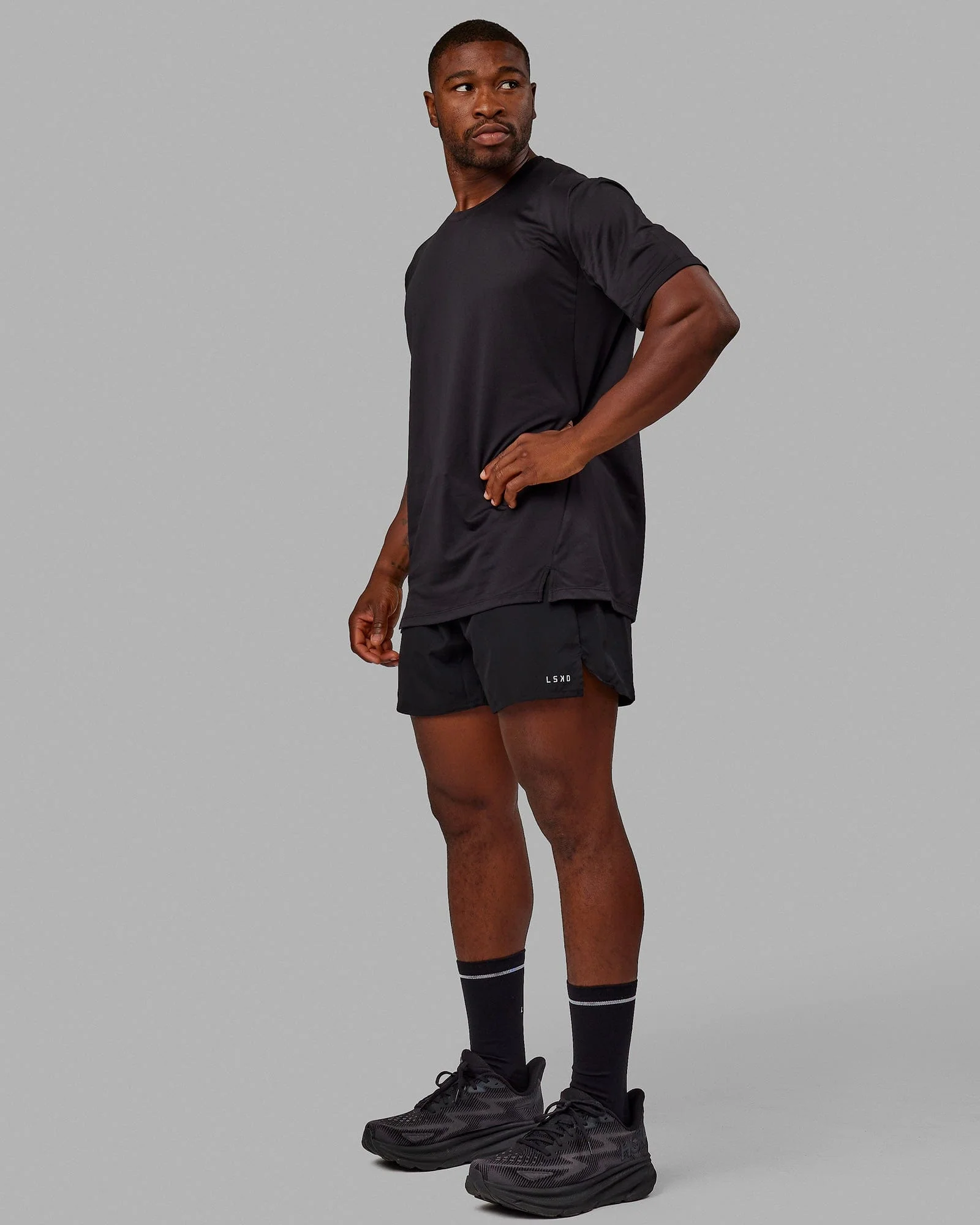 Pace 5" Lined Running Short - Black-Reflective