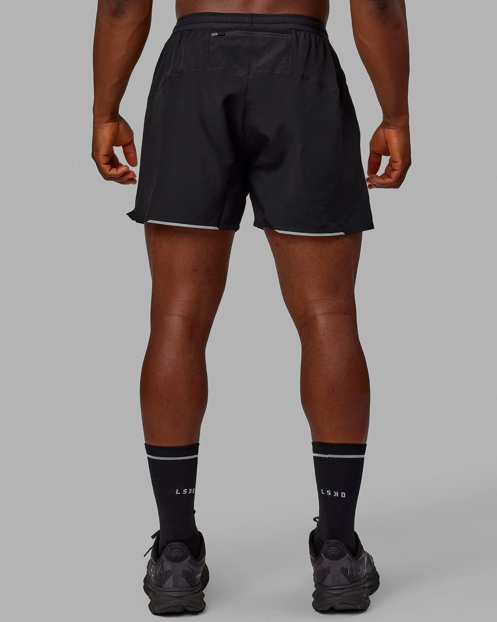 Pace 5" Lined Running Short - Black-Reflective