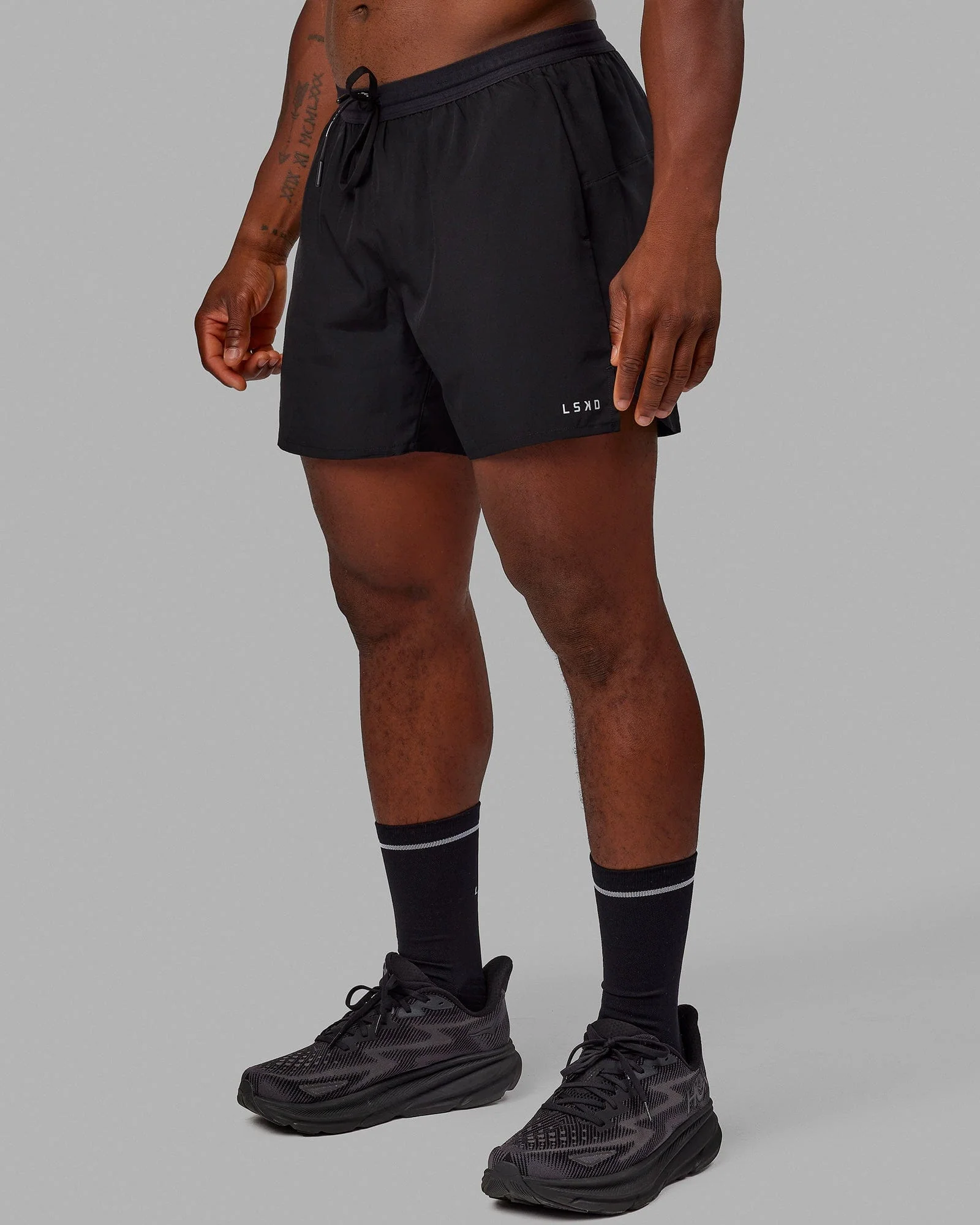 Pace 5" Lined Running Short - Black-Reflective