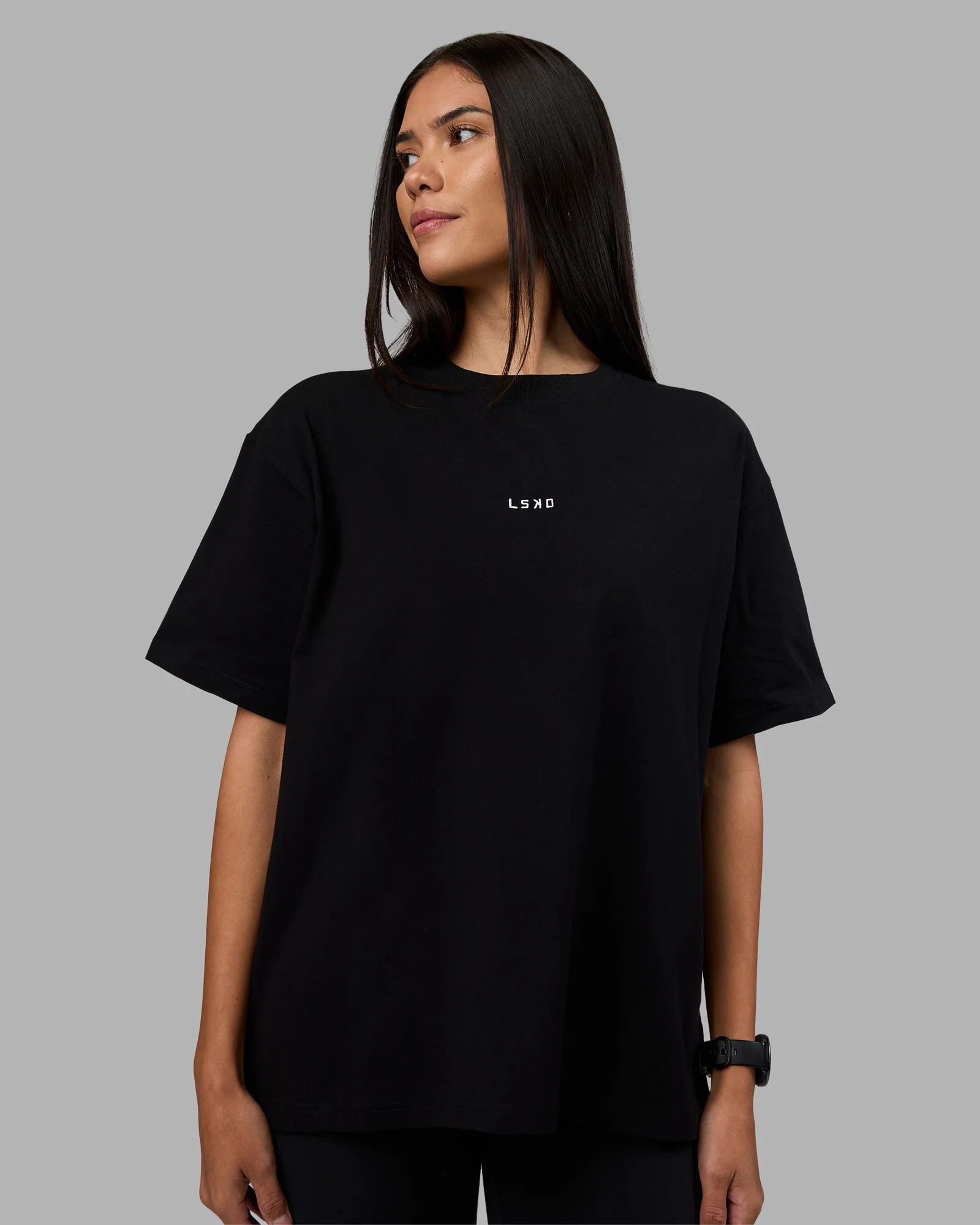 Go-To Heavyweight FLXCotton Oversized Tee - Black