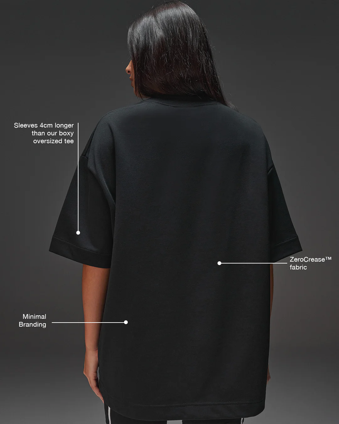 AfterDark ZeroCrease Oversized Tee - Black