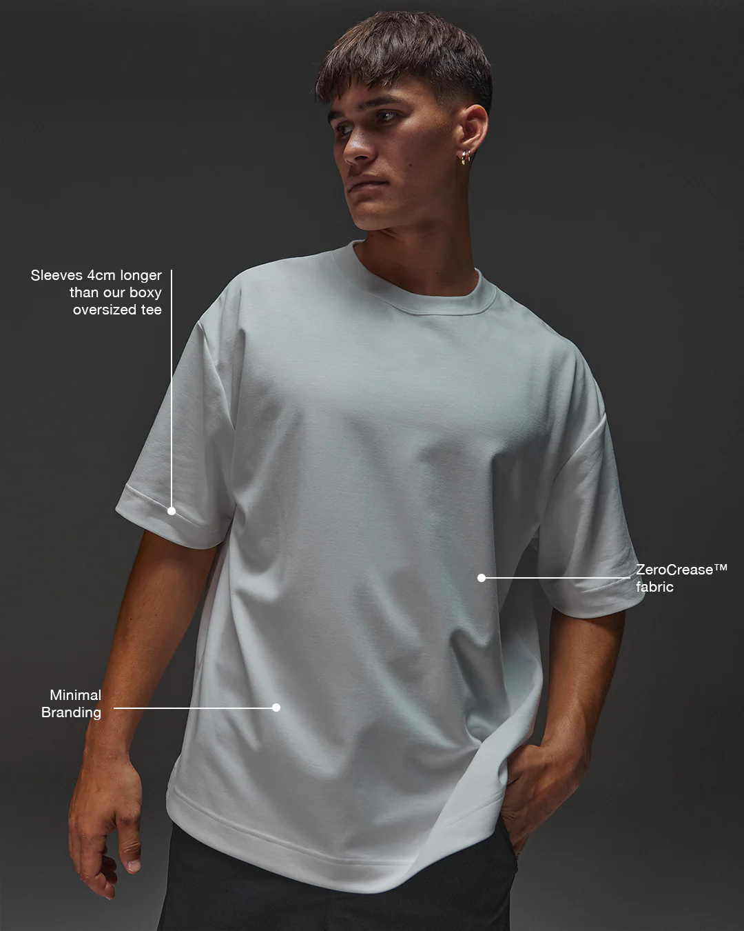 AfterDark ZeroCrease Oversized Tee - White