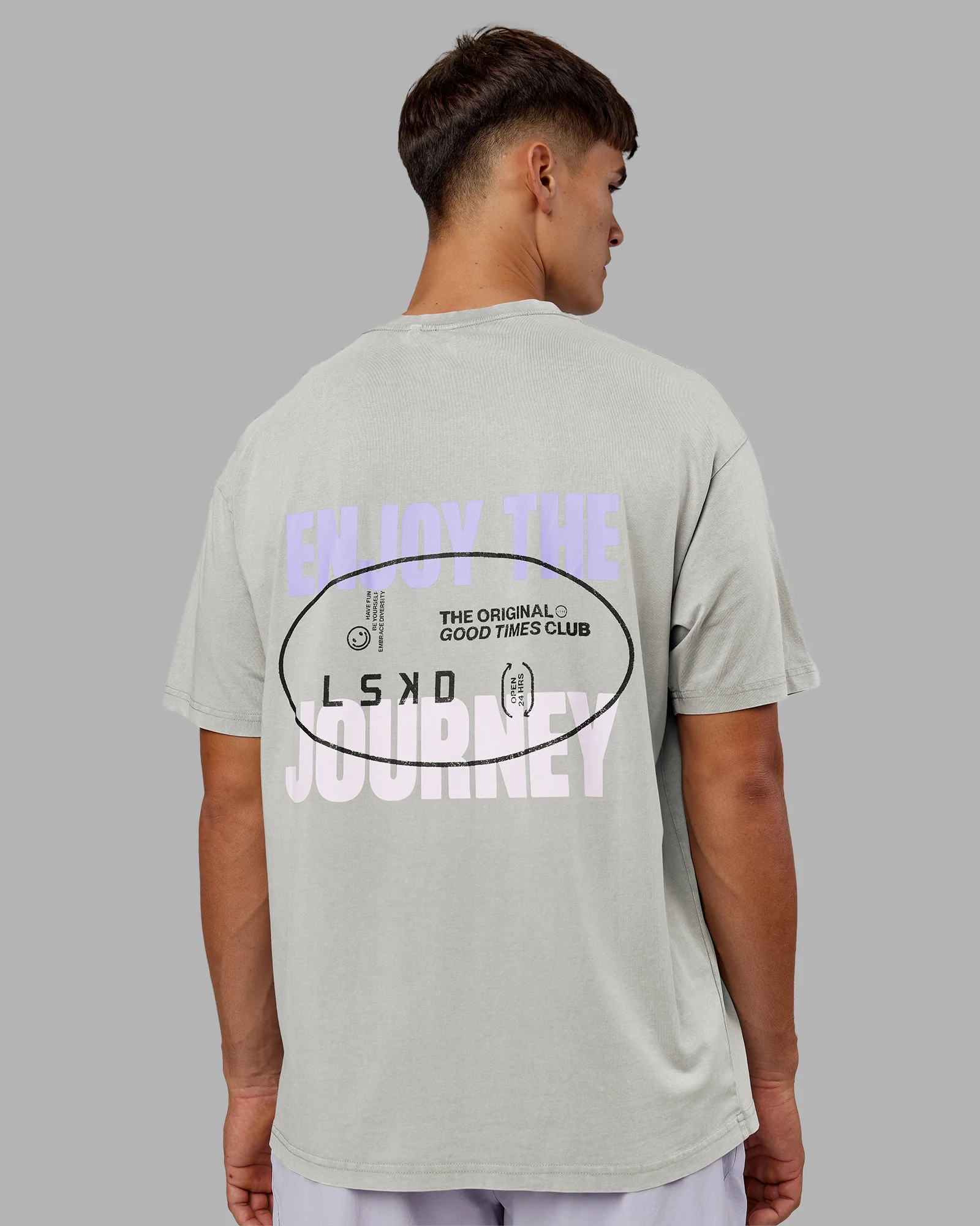 Be Yourself FLXCotton Tee Oversize - Circular Grey Washed-Violet