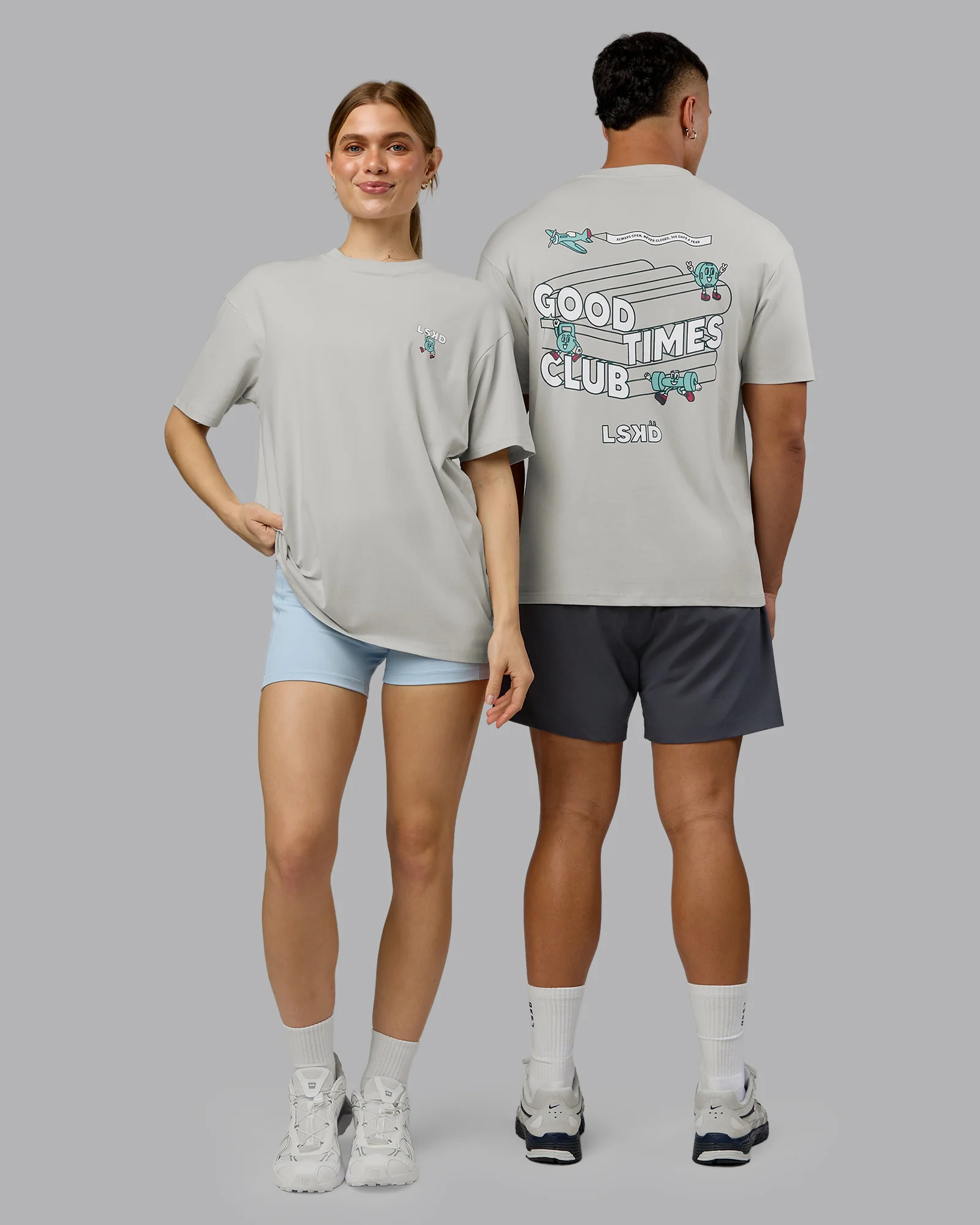 Perspective FLXCotton Oversized Tee - Digital Mist-White