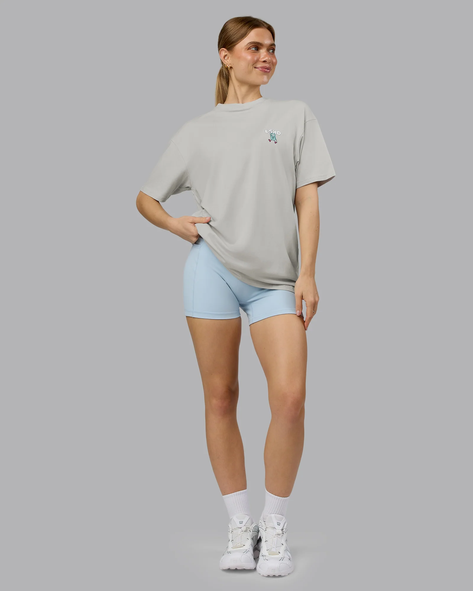 Perspective FLXCotton Oversized Tee - Digital Mist-White