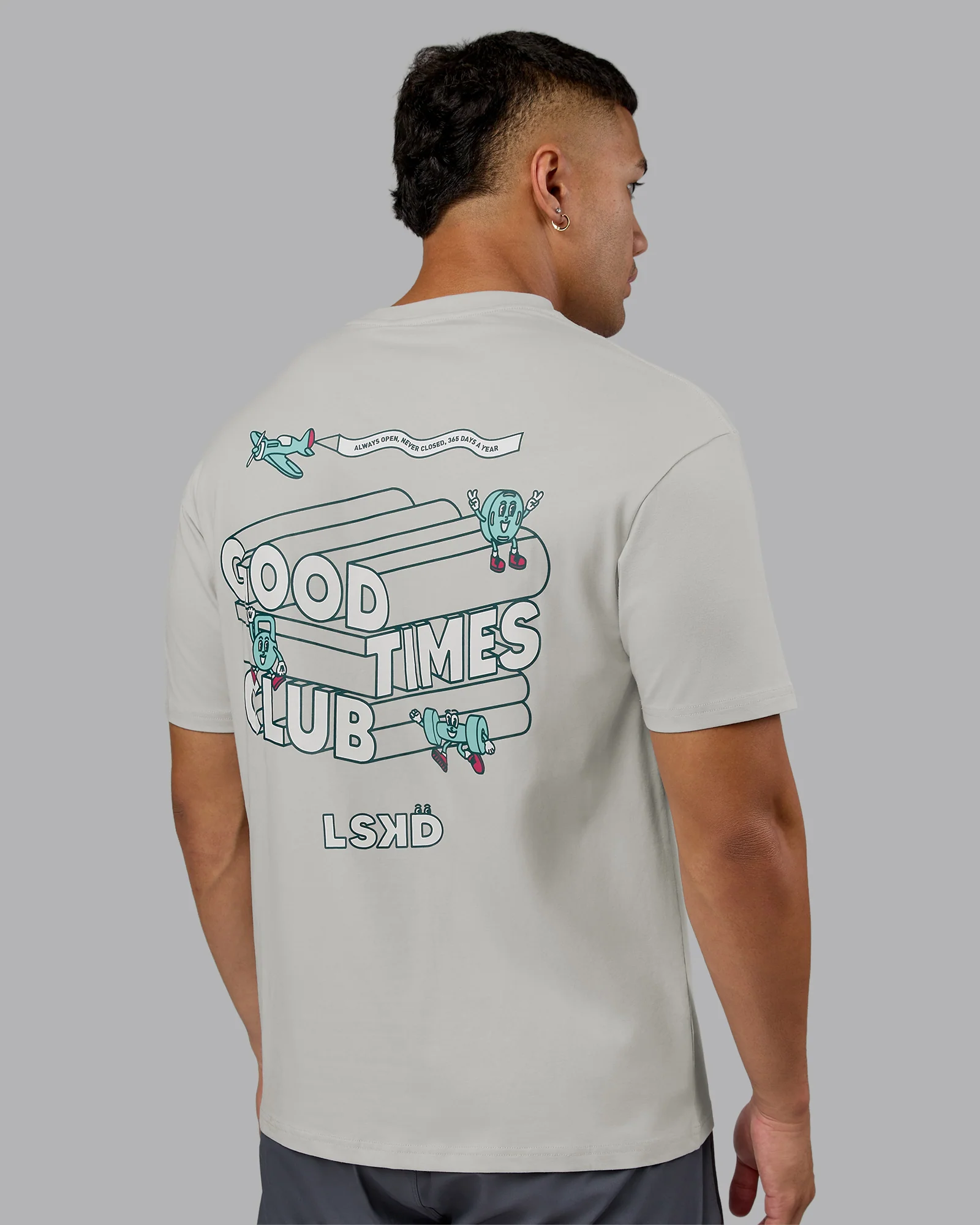 Perspective FLXCotton Oversized Tee - Digital Mist-White