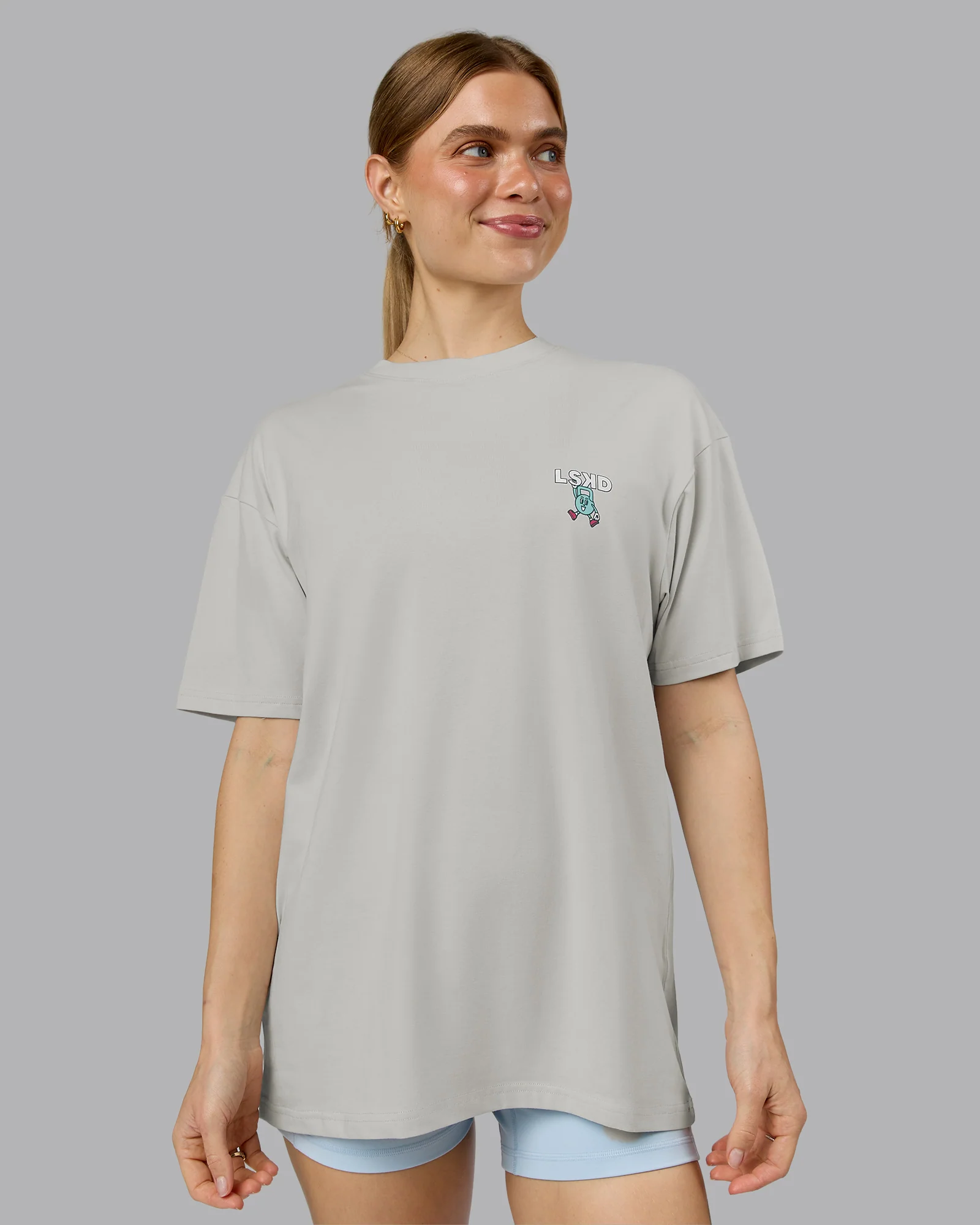Perspective FLXCotton Oversized Tee - Digital Mist-White