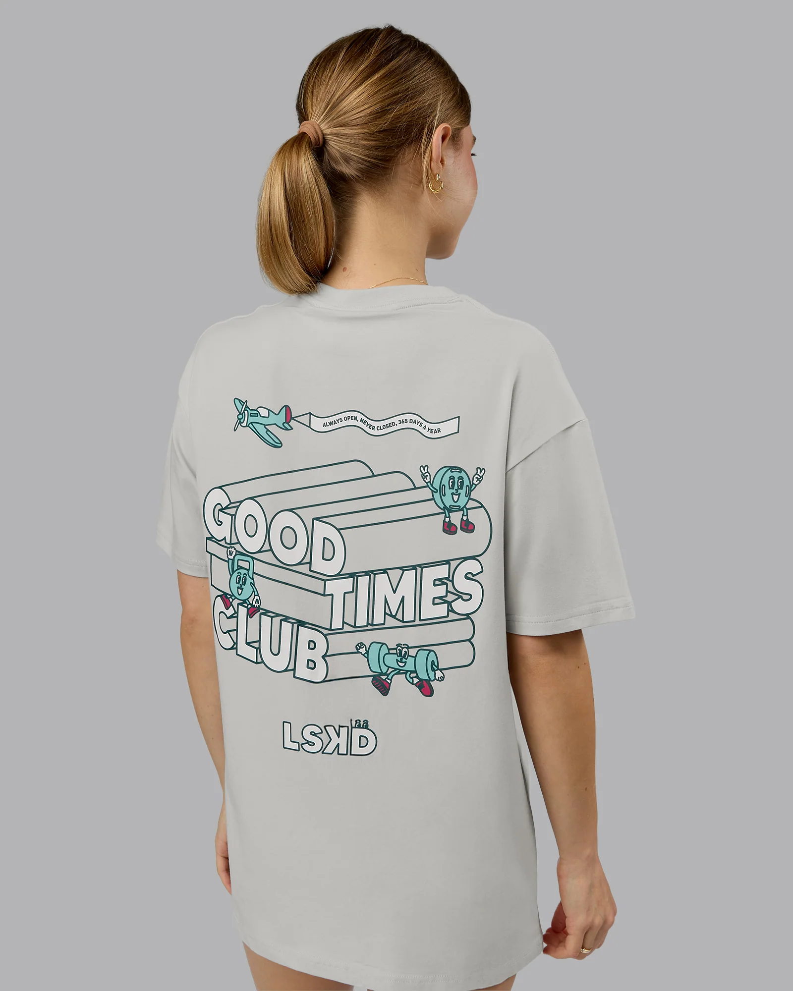 Perspective FLXCotton Oversized Tee - Digital Mist-White