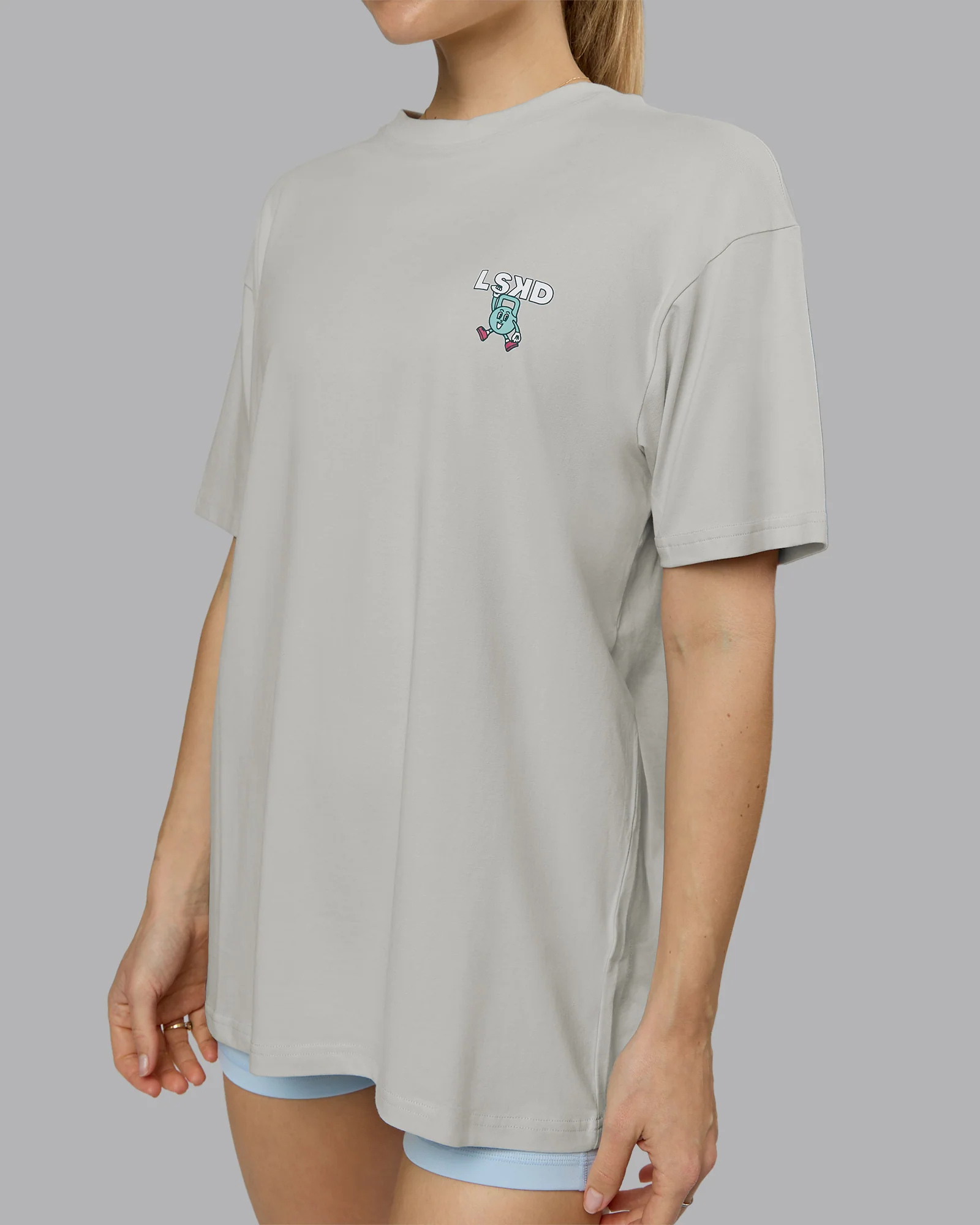 Perspective FLXCotton Oversized Tee - Digital Mist-White