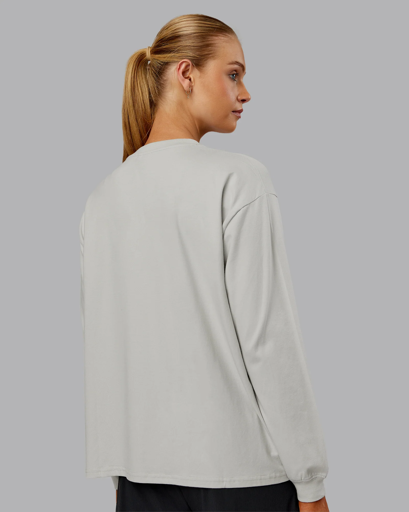 Go-To Long Sleeve FLXCotton Oversized Tee - Digital Mist-White 6 Go-To Long Sleeve FLXCotton Oversized Tee - Digital Mist-White