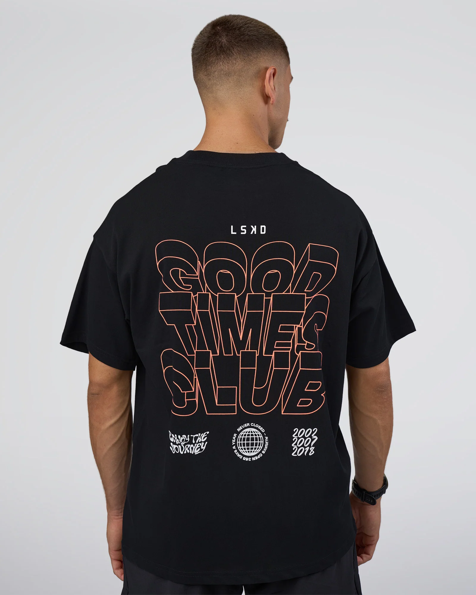 GTC Heavyweight Oversized Tee - Black-Cantaloupe