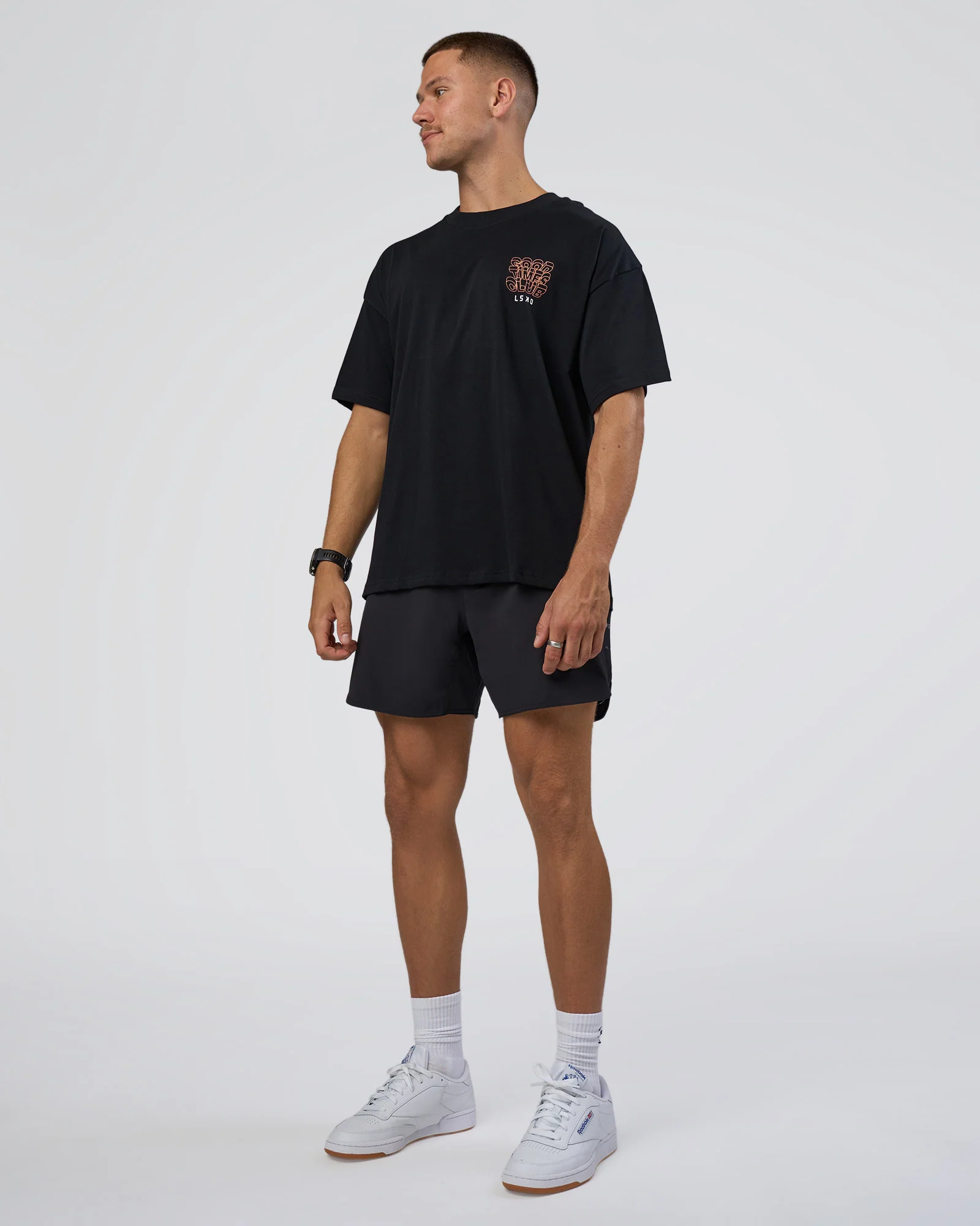 GTC Heavyweight Oversized Tee - Black-Cantaloupe