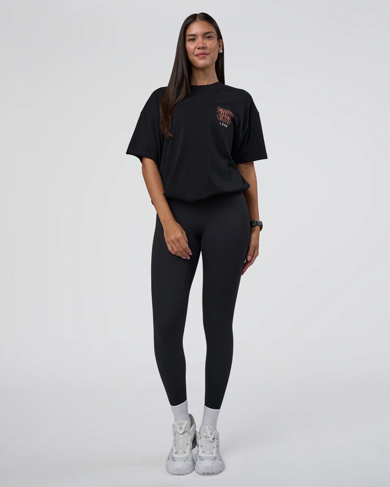 GTC Heavyweight Oversized Tee - Black-Cantaloupe