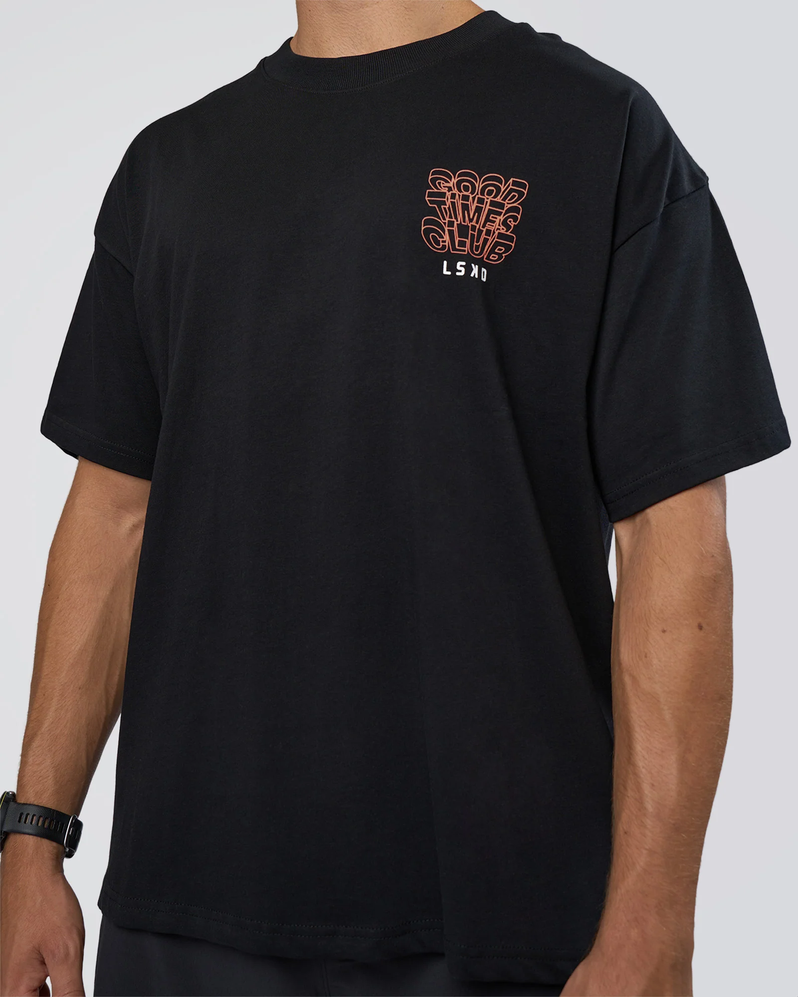 GTC Heavyweight Oversized Tee - Black-Cantaloupe