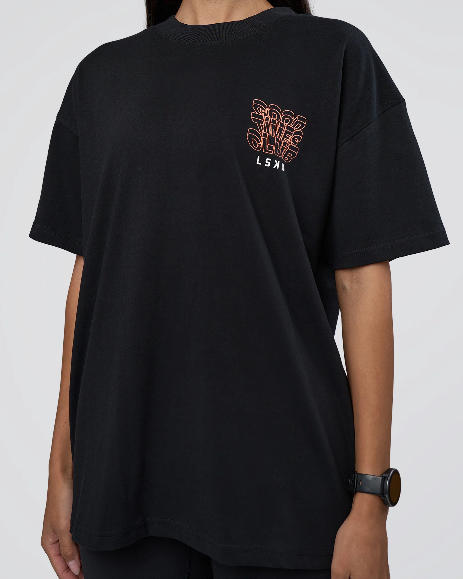 GTC Heavyweight Oversized Tee - Black-Cantaloupe