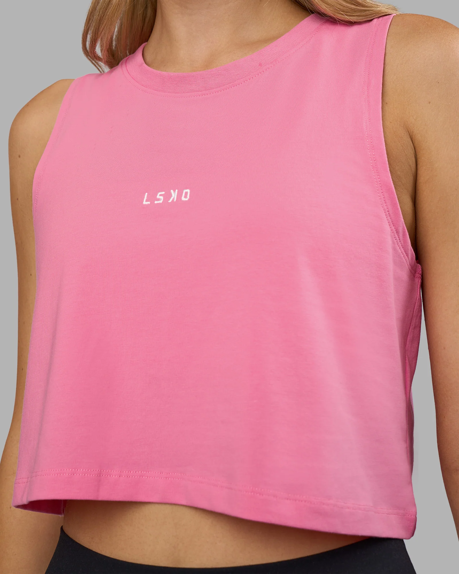 Go-To FLXCotton Tank - Candy Pink-White 4 Go-To FLXCotton Tank - Candy Pink-White