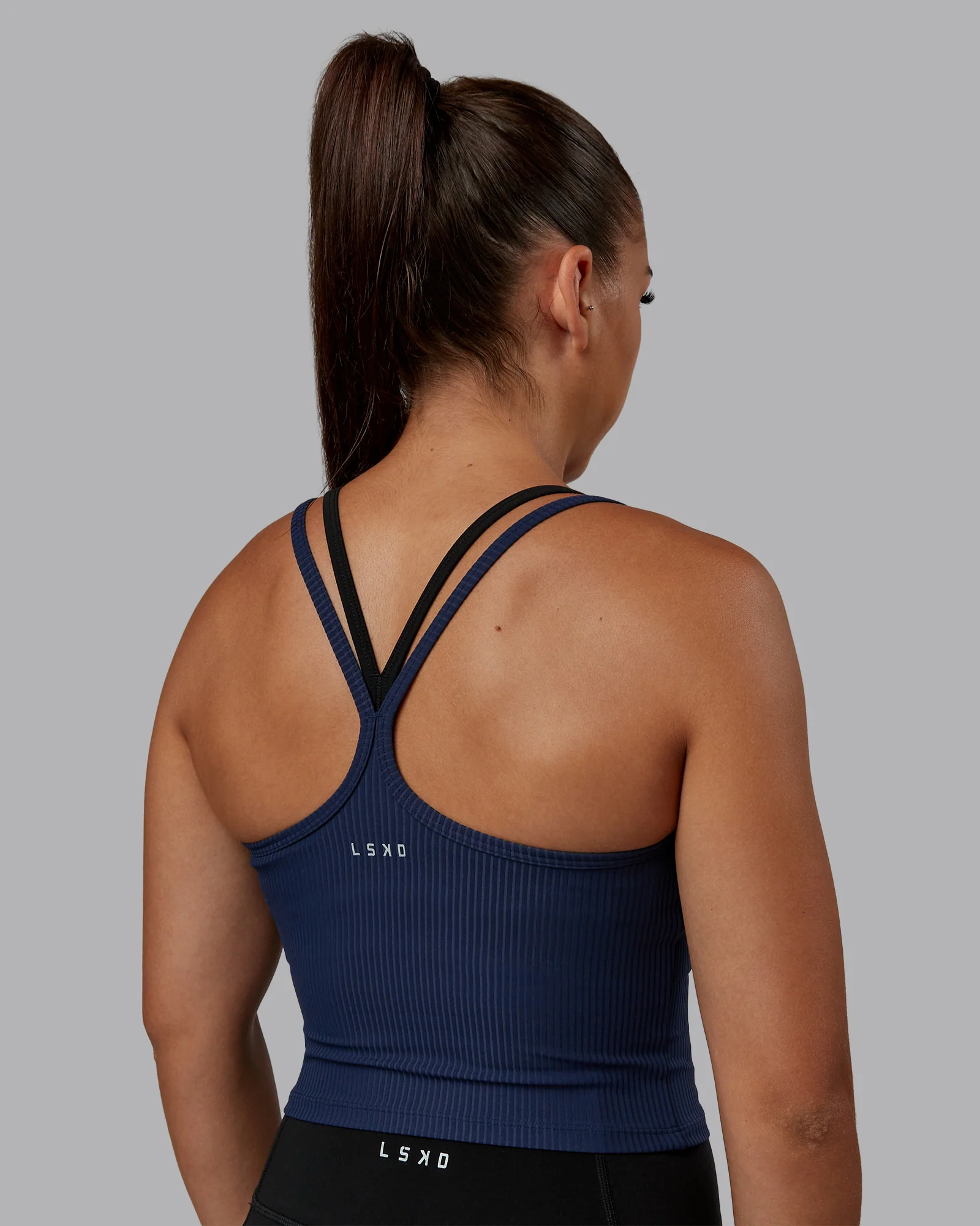 Flame Ribbed Tank - Future Navy