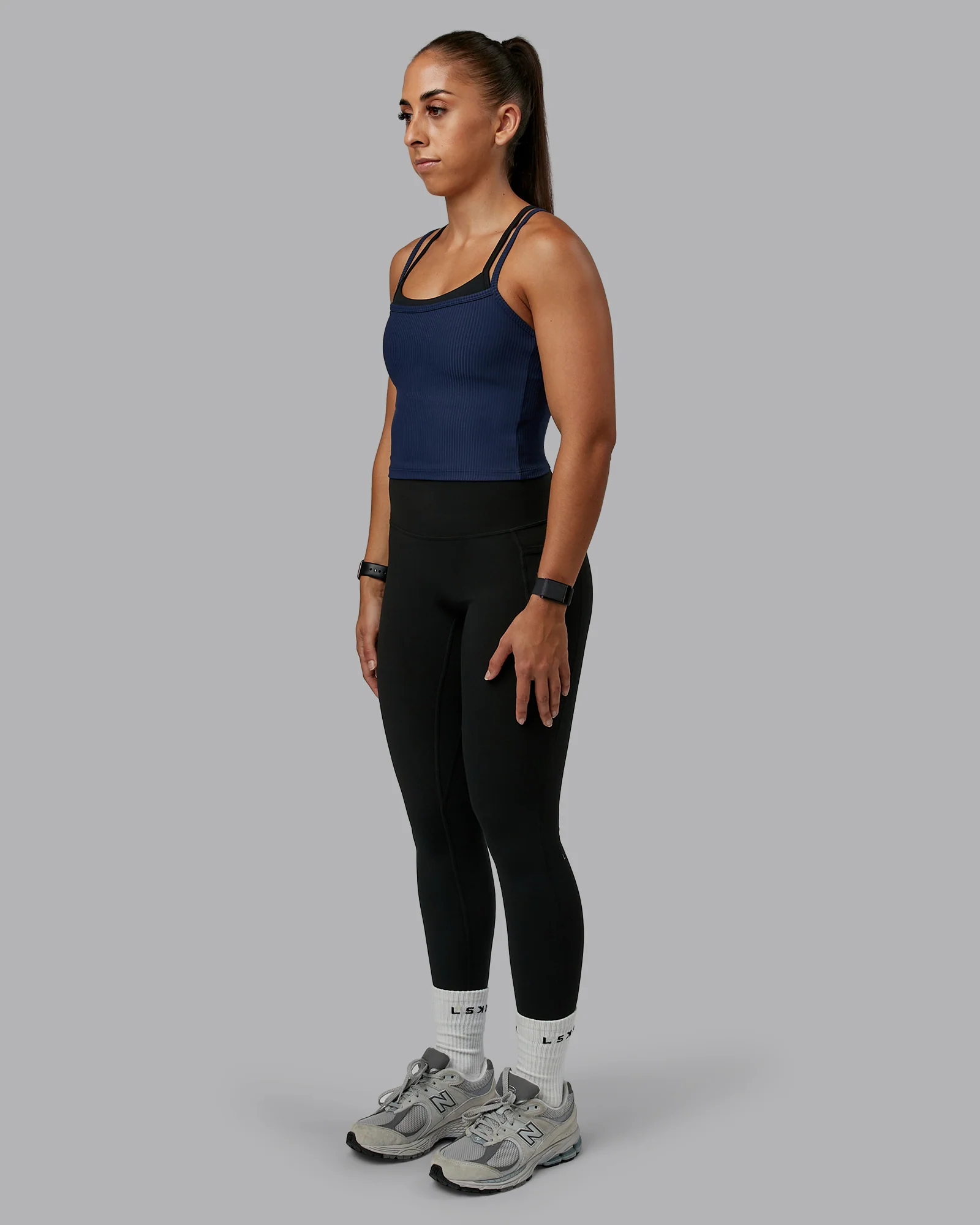 Flame Ribbed Tank - Future Navy