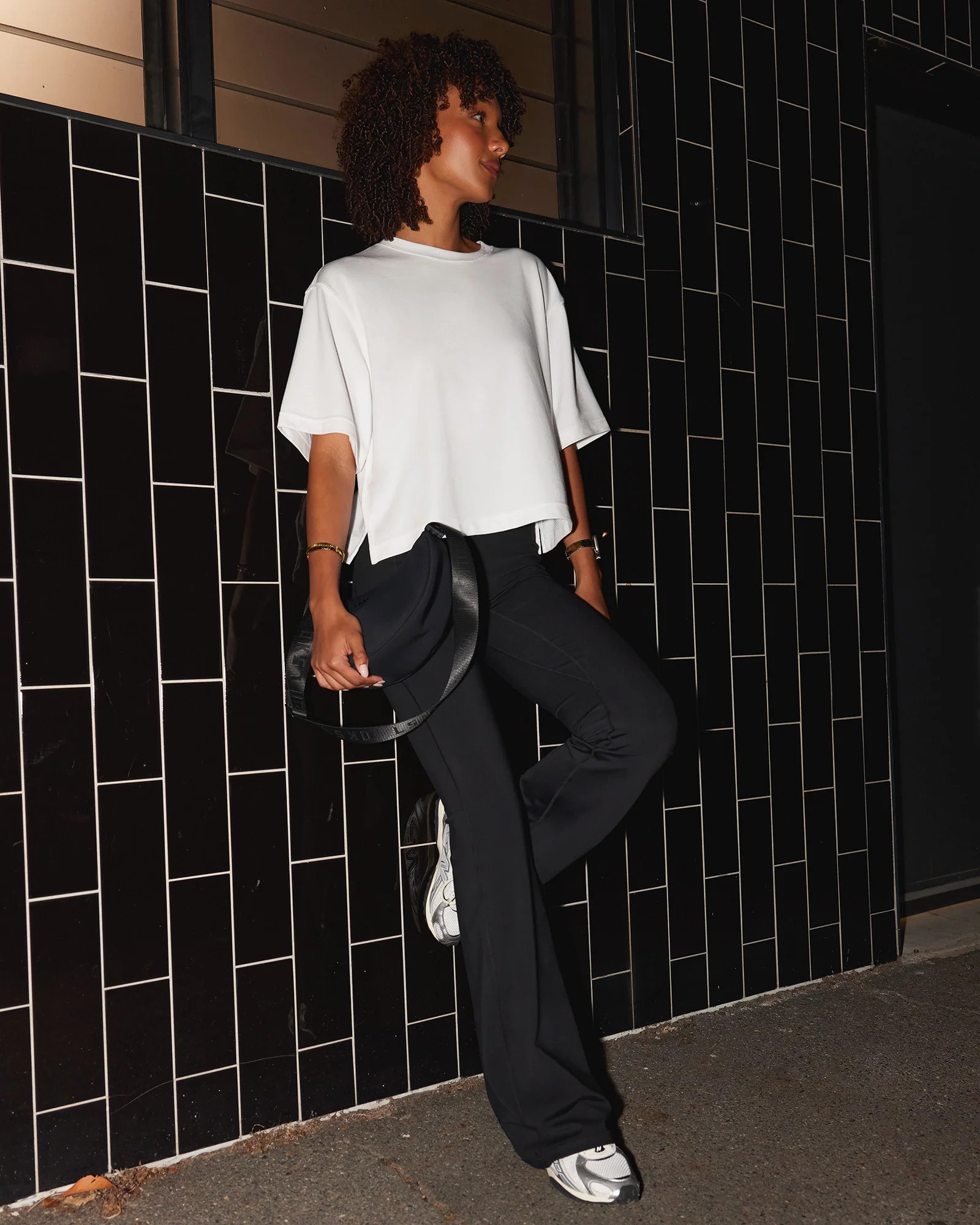 AfterDark ZeroCrease Cropped Tee - White