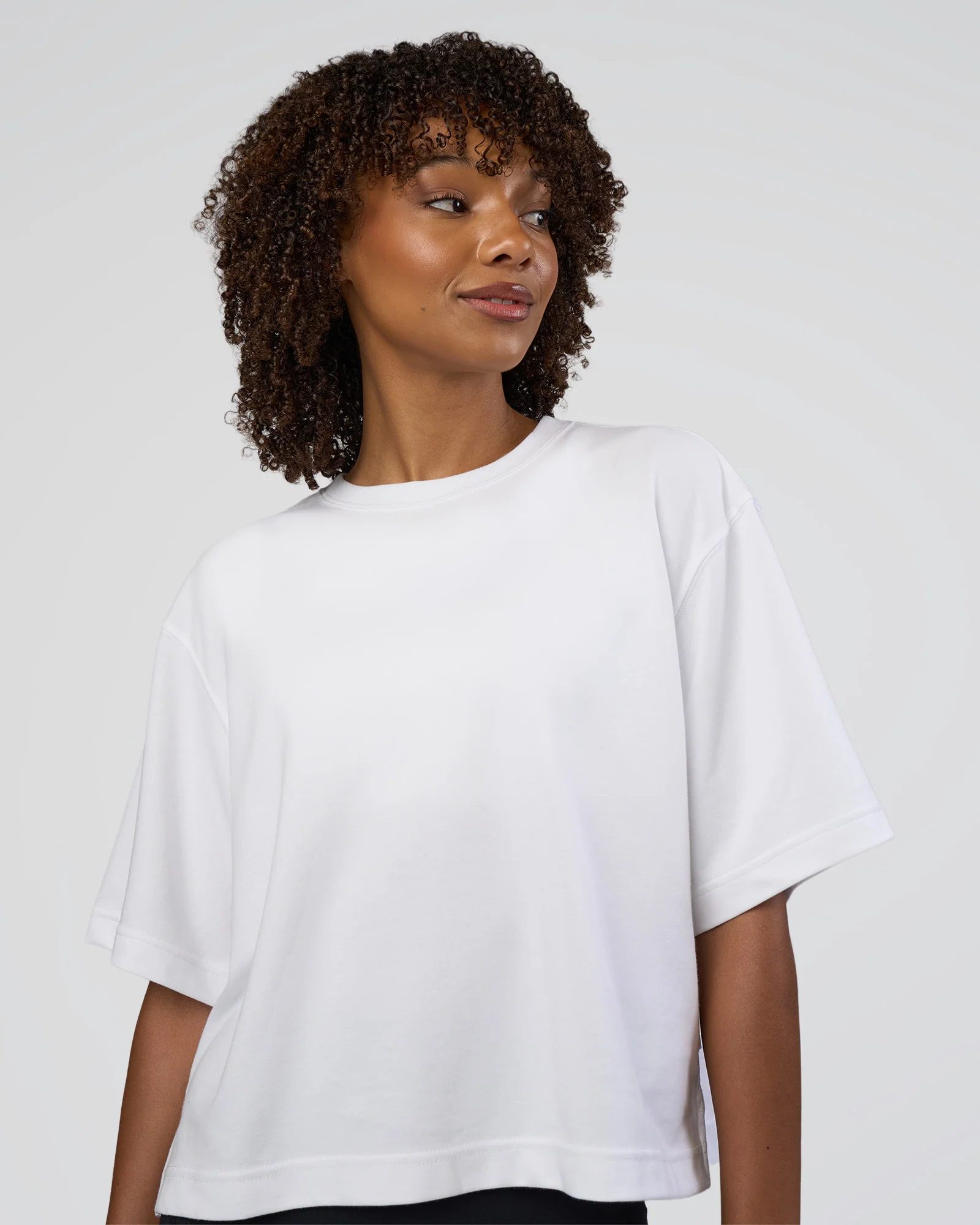 AfterDark ZeroCrease Cropped Tee - White