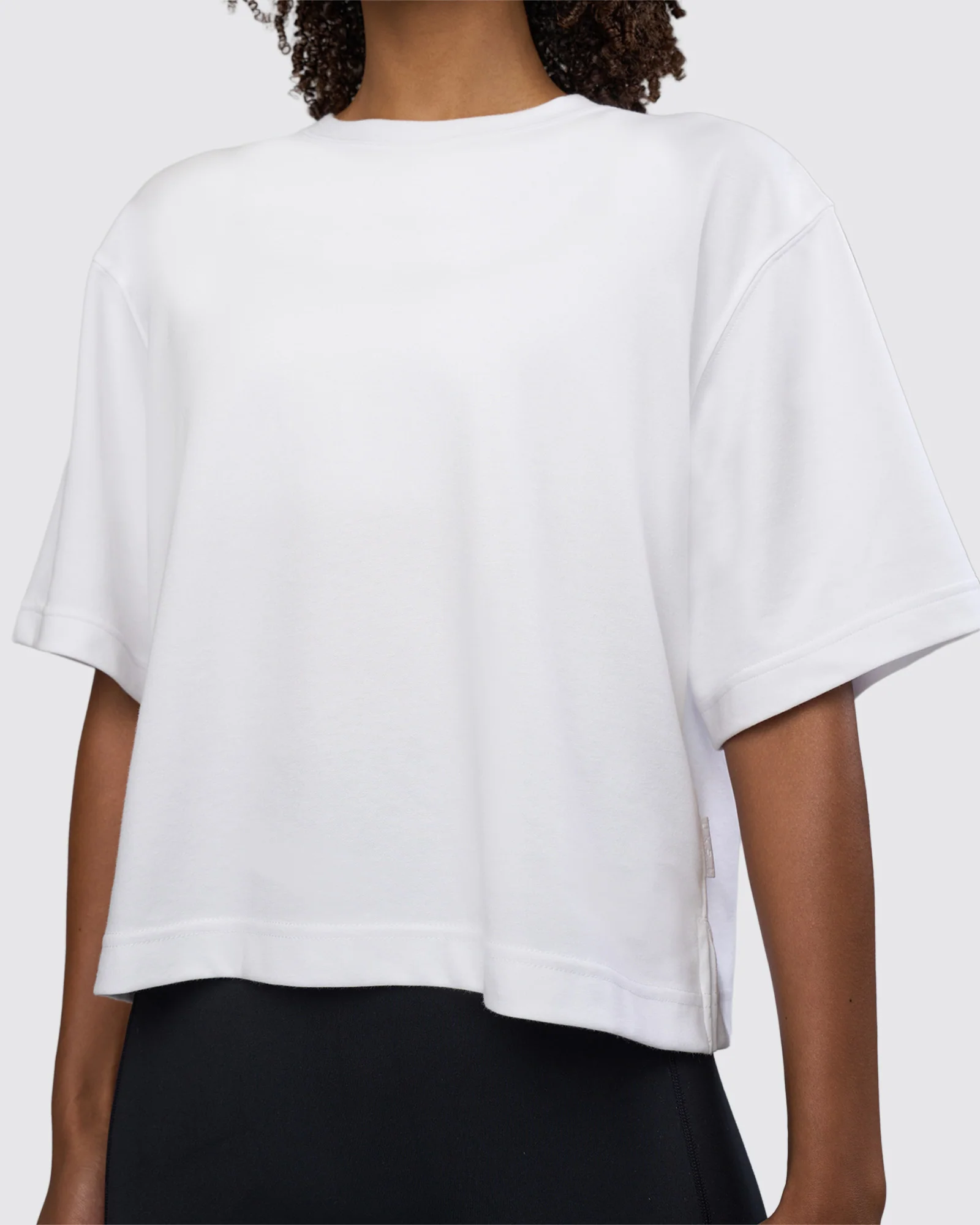 AfterDark ZeroCrease Cropped Tee - White