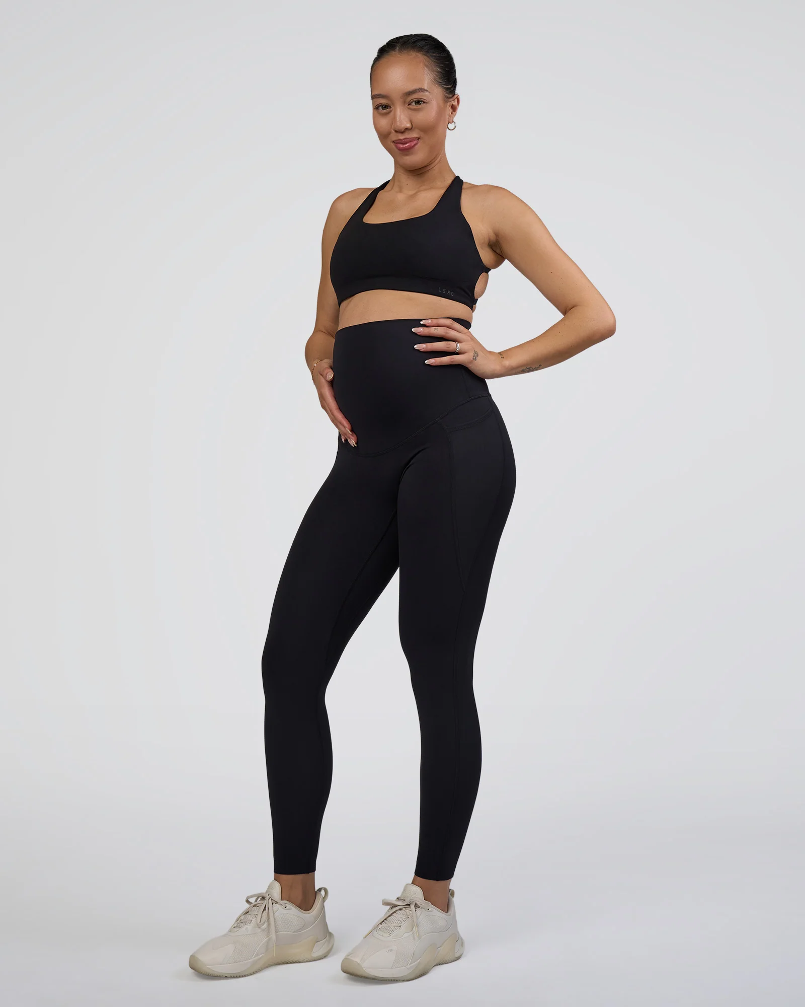 Elixir Ultra High-Rise Maternity Full Length Legging Pockets - Black