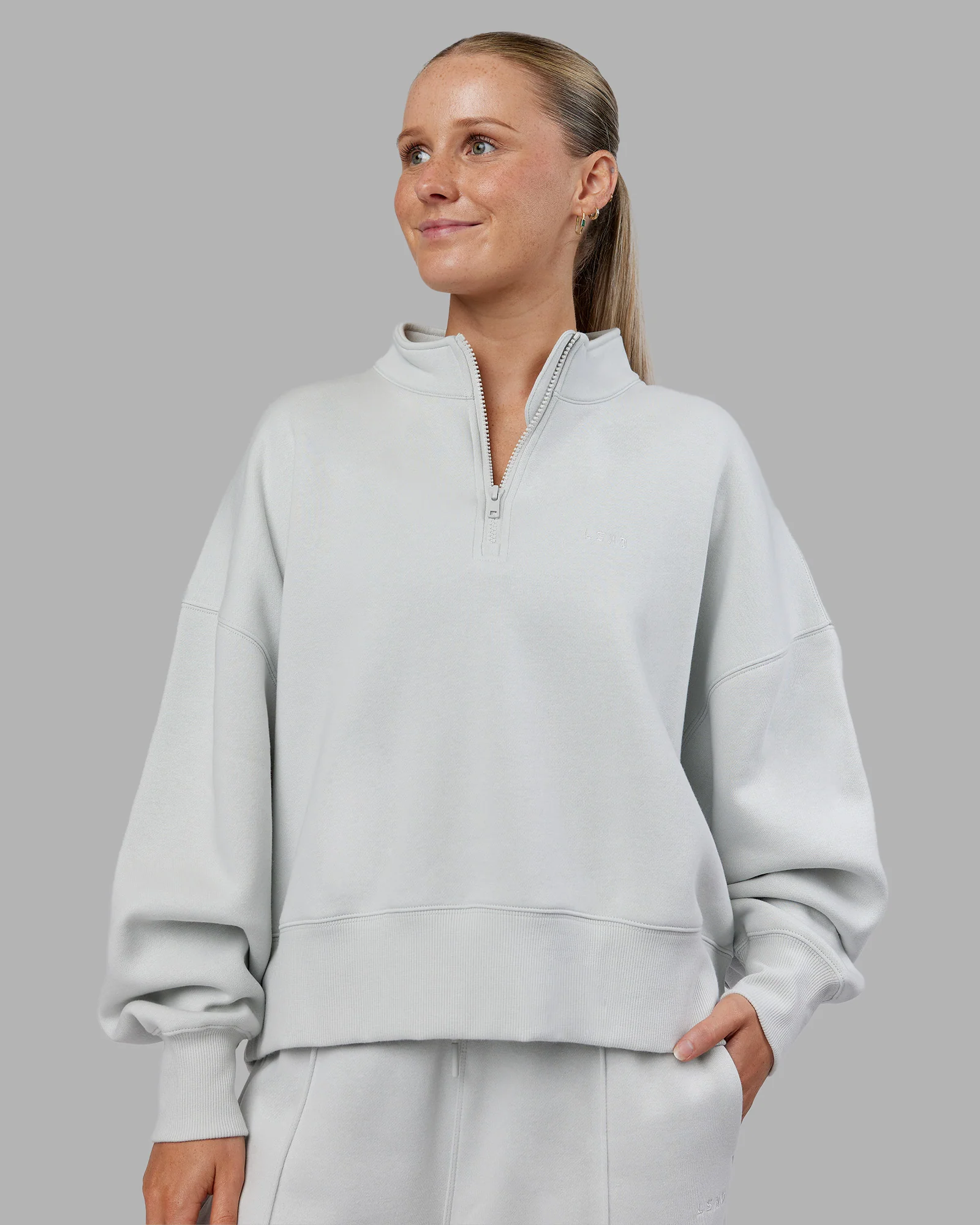 MVP 1/2 Zip Oversized Sweater - Digital Mist