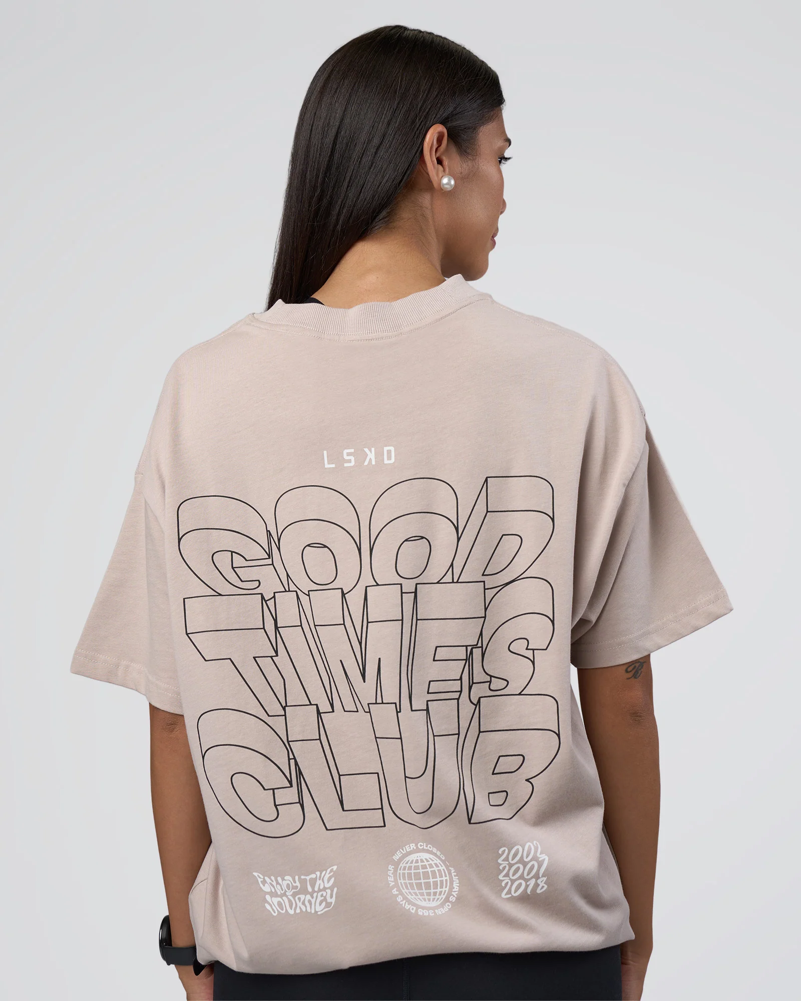 GTC Heavyweight Oversized Tee - Warm Grey-Black