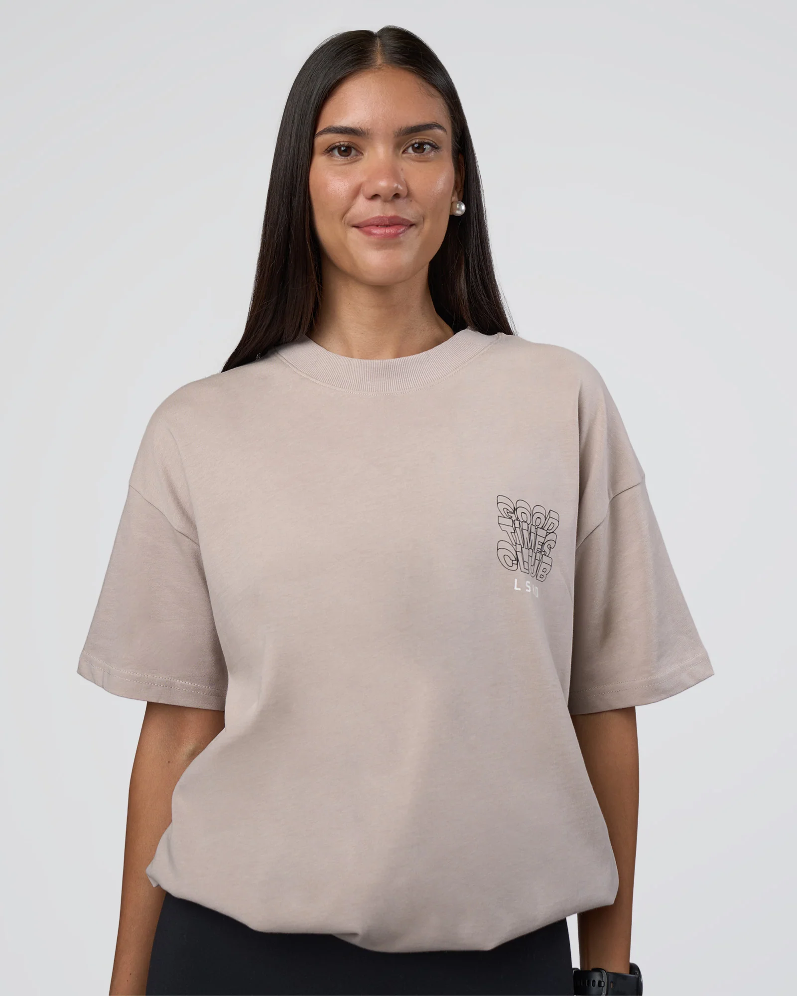 GTC Heavyweight Oversized Tee - Warm Grey-Black