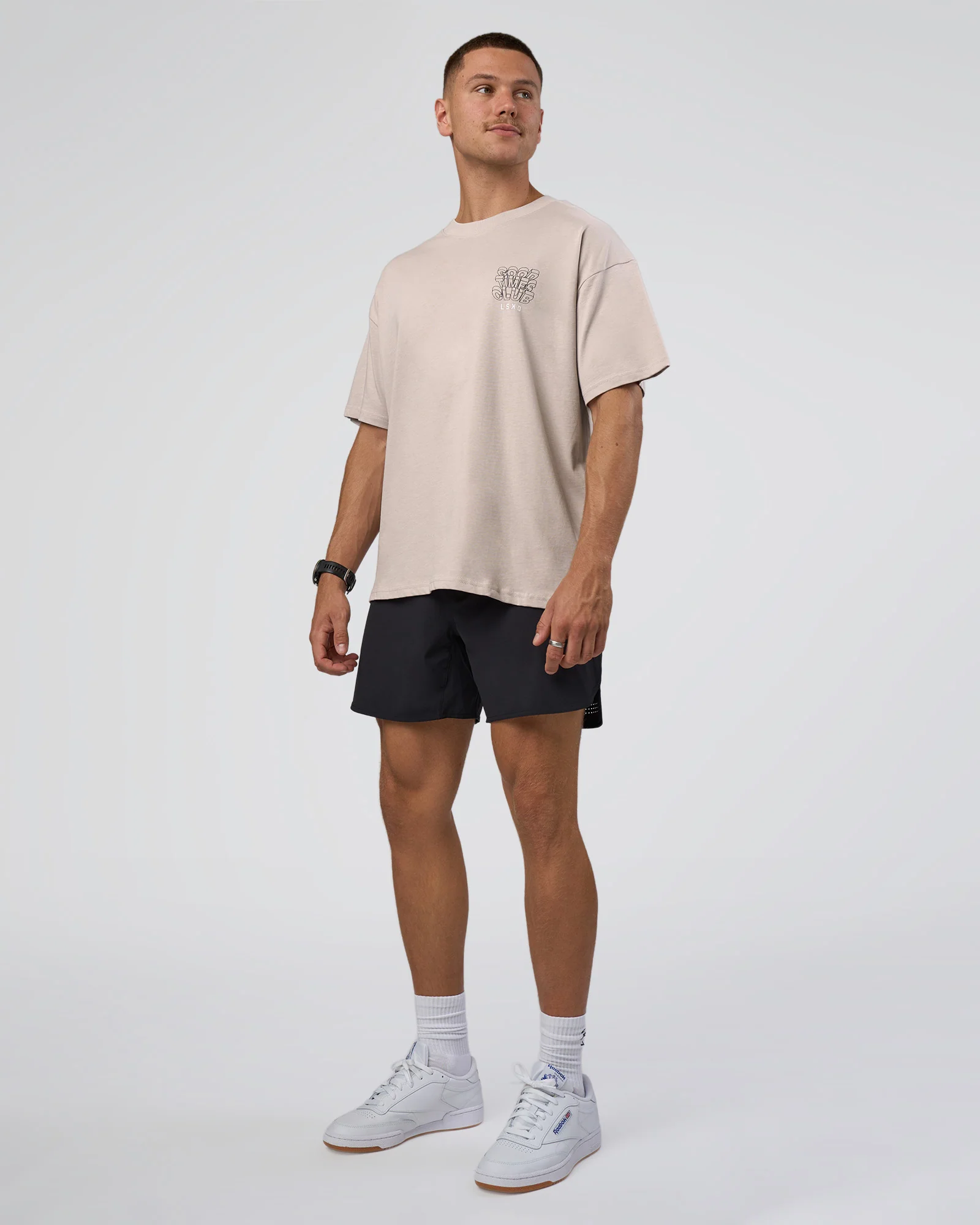 GTC Heavyweight Oversized Tee - Warm Grey-Black