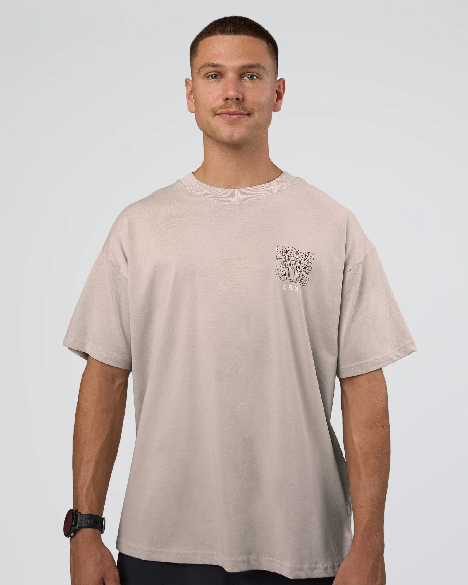 GTC Heavyweight Oversized Tee - Warm Grey-Black