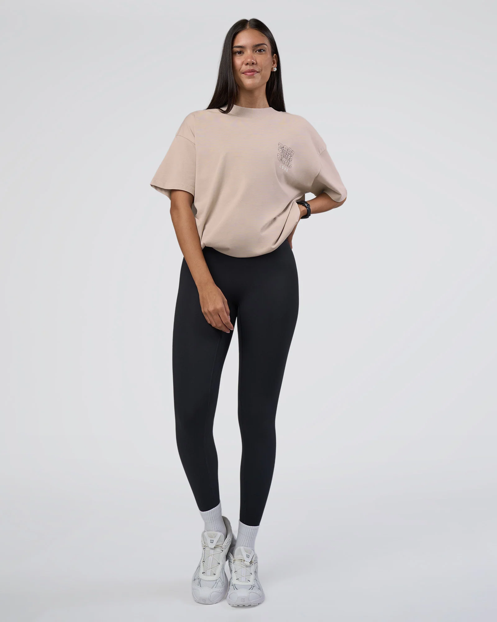 GTC Heavyweight Oversized Tee - Warm Grey-Black