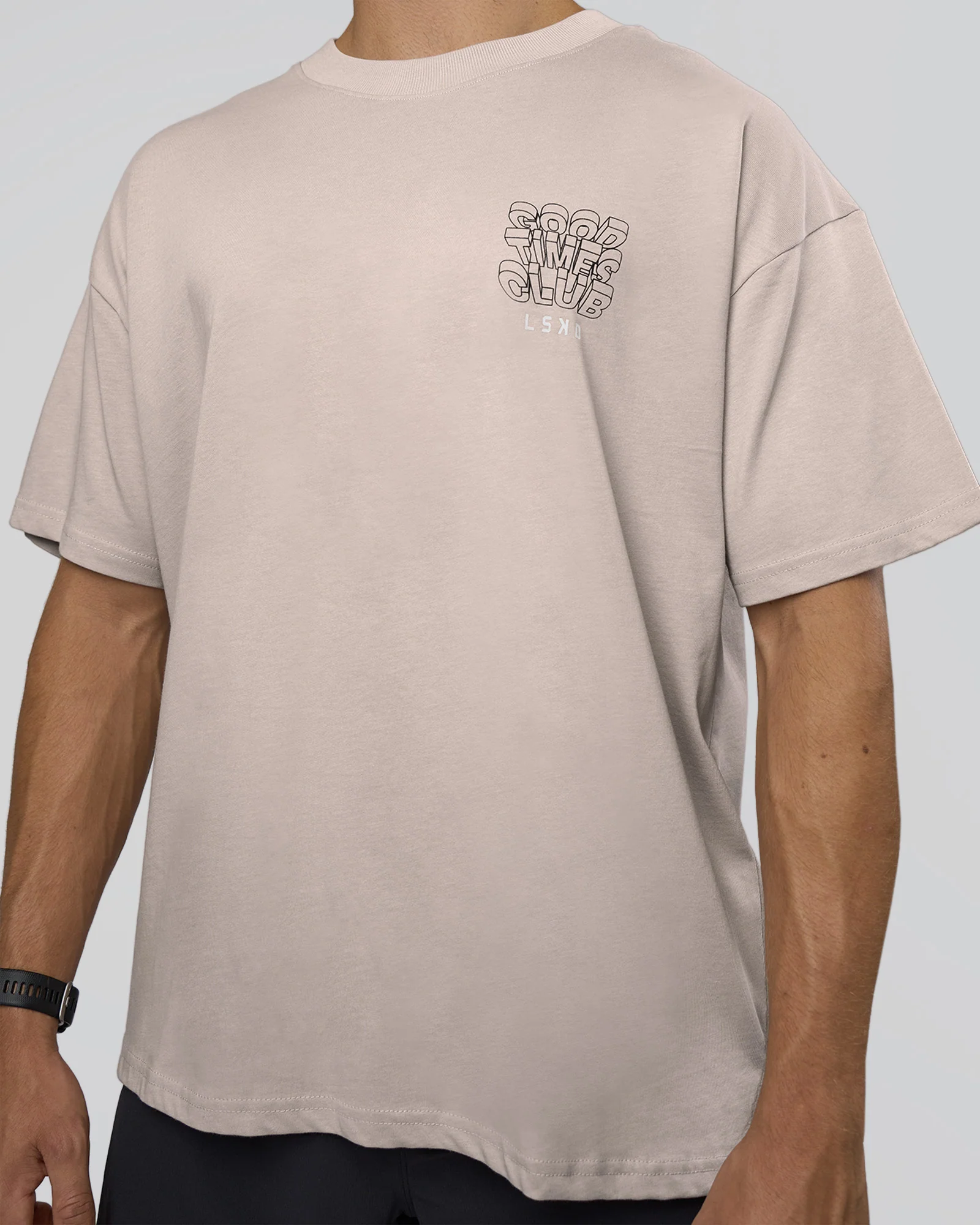 GTC Heavyweight Oversized Tee - Warm Grey-Black