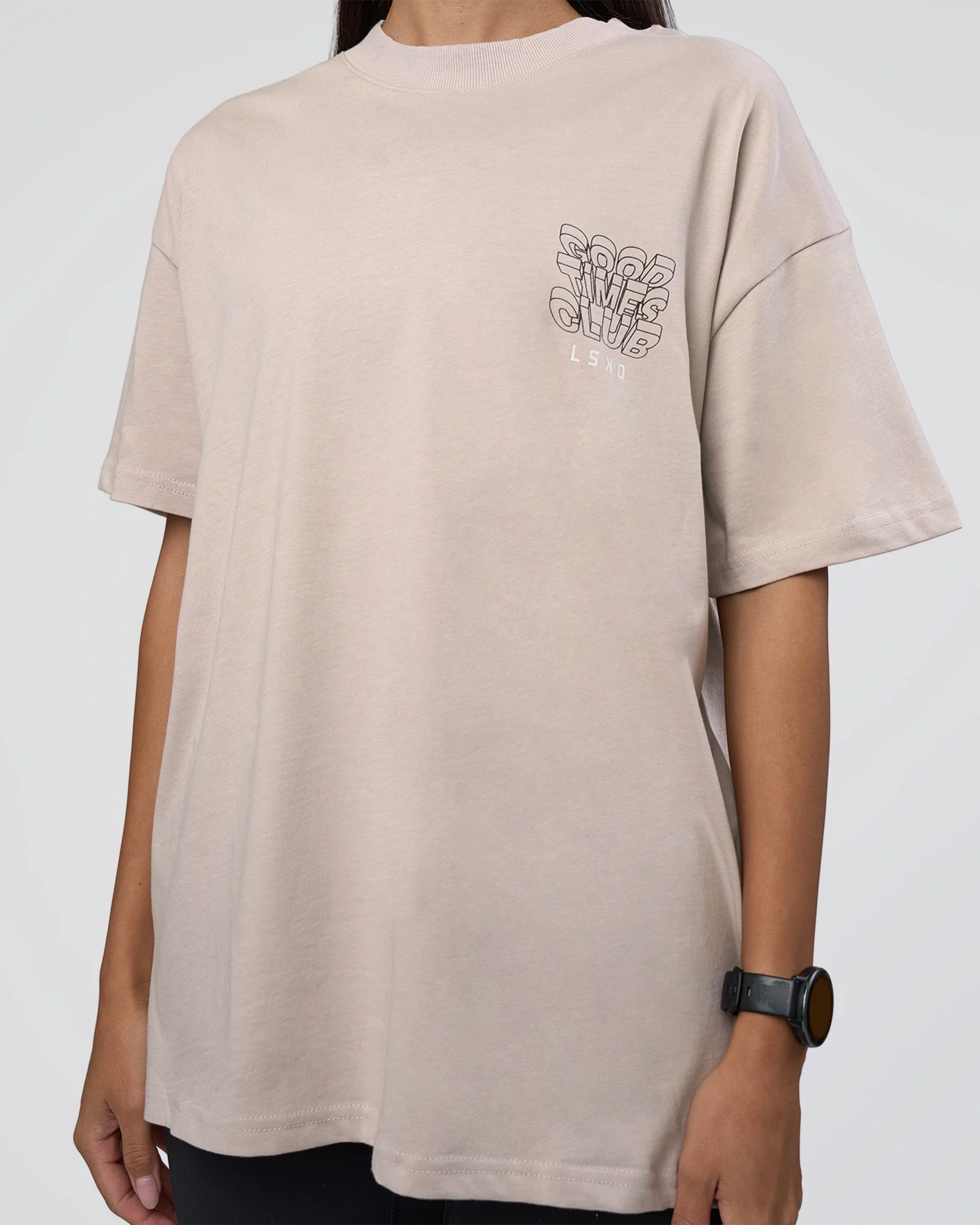 GTC Heavyweight Oversized Tee - Warm Grey-Black
