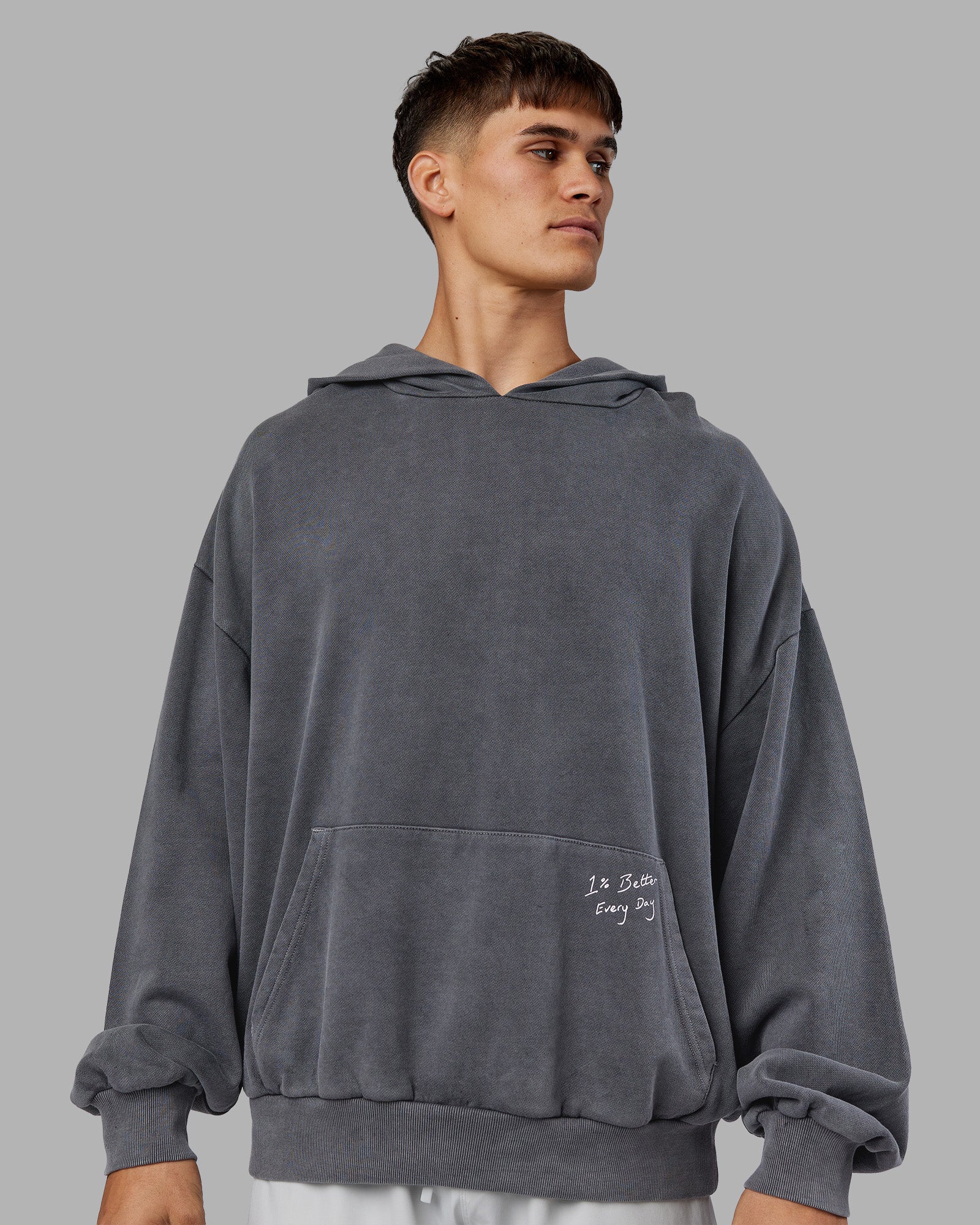 ETJ Values Washed Oversize Hoodie - Dark Storm-Light Bubblegum