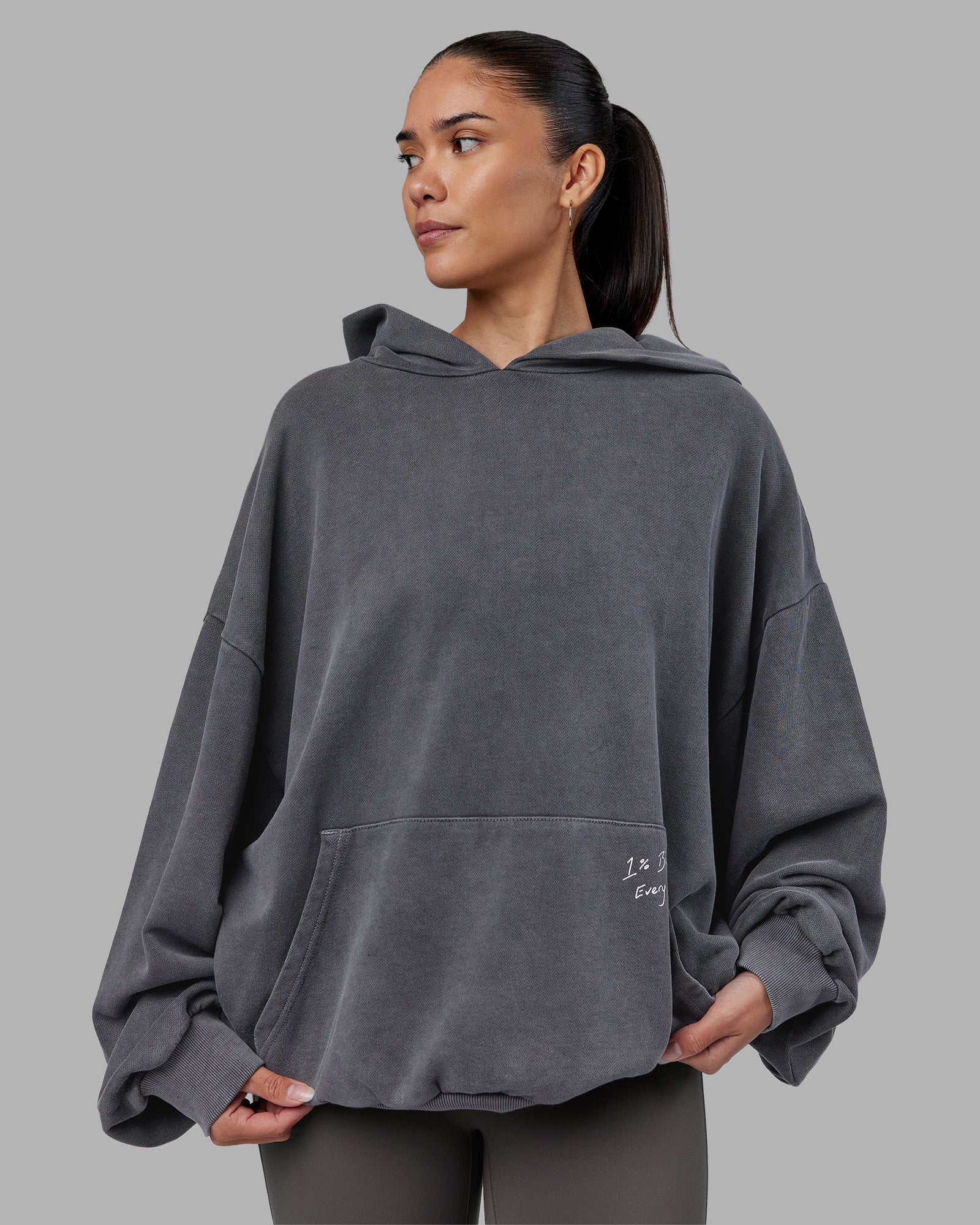 ETJ Values Washed Oversize Hoodie - Dark Storm-Light Bubblegum