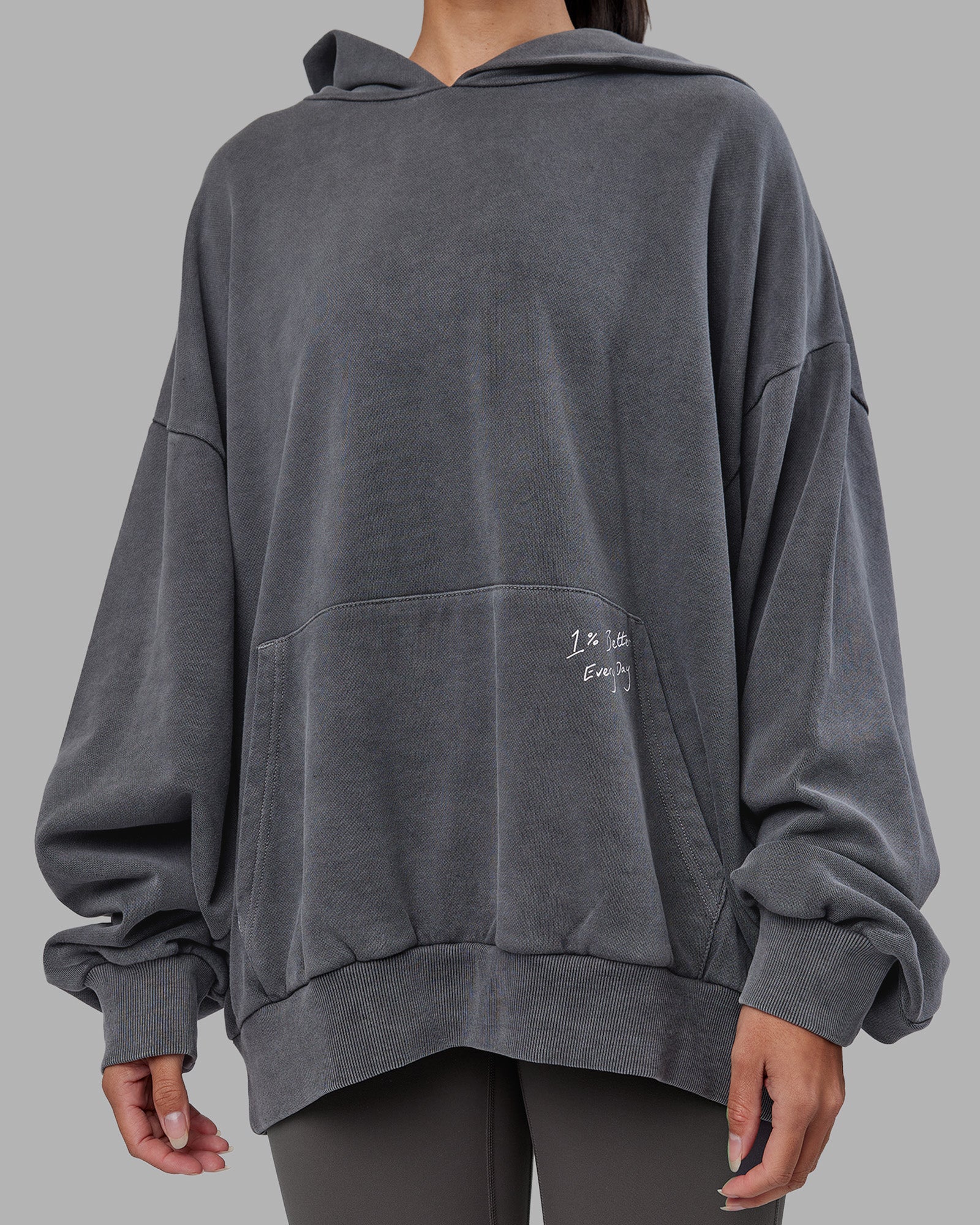 ETJ Values Washed Oversize Hoodie - Dark Storm-Light Bubblegum