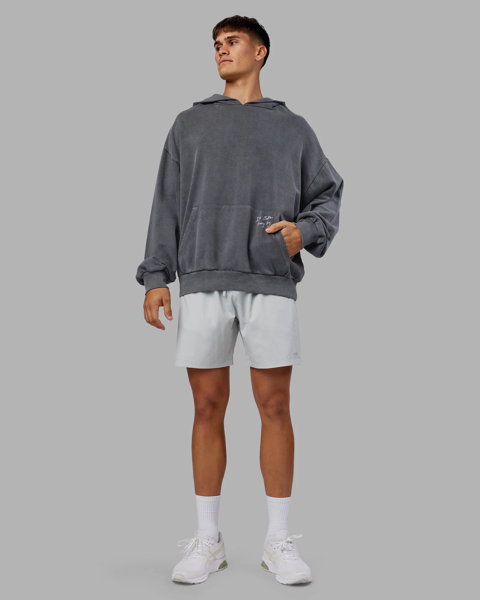 ETJ Values Washed Oversize Hoodie - Dark Storm-Light Bubblegum