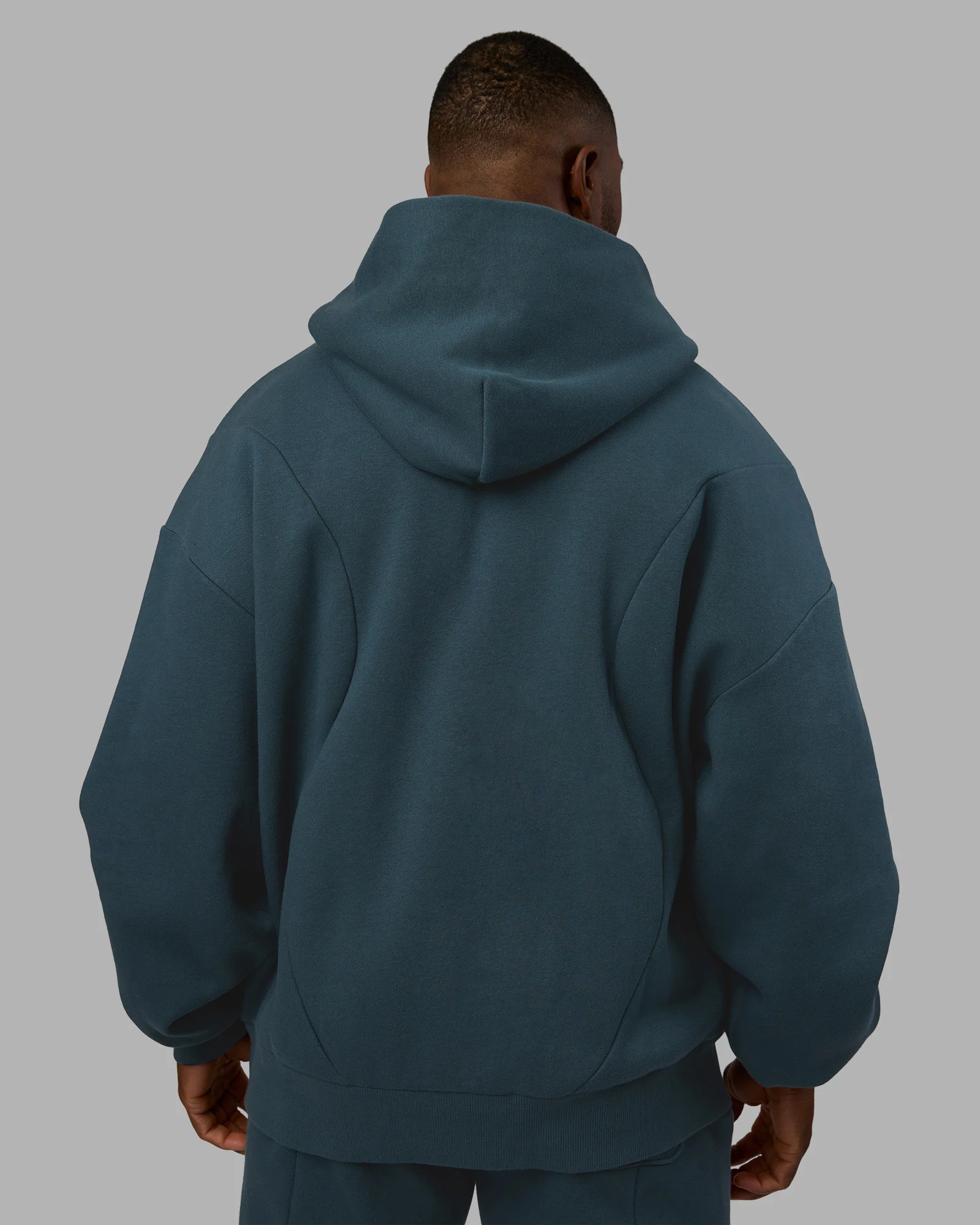 Stream Oversized Panel Zip Hoodie - Deep Sea