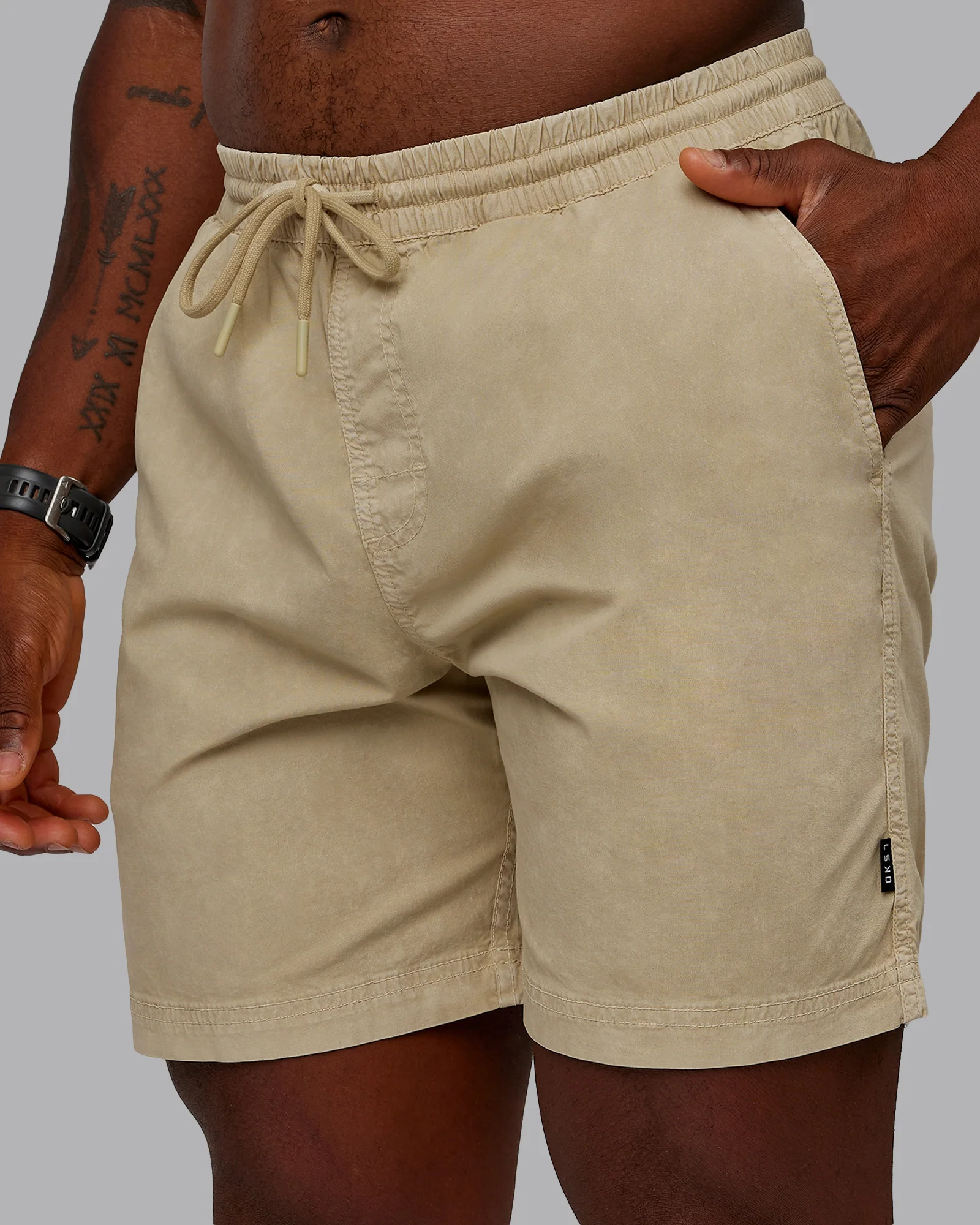 Washed Daily Short 7" - Pale Khaki