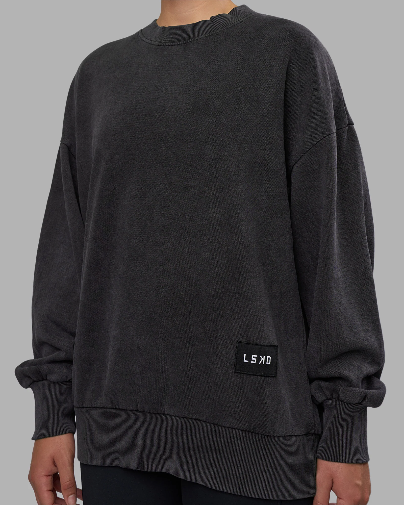 Segmented Oversized Sweater - Black Washed 10 Segmented Oversized Sweater - Black Washed