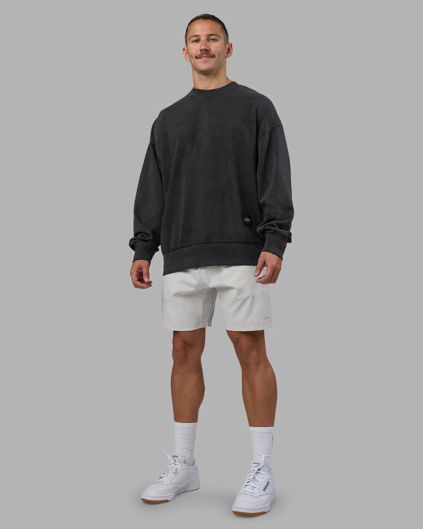 Segmented Oversized Sweater - Black Washed