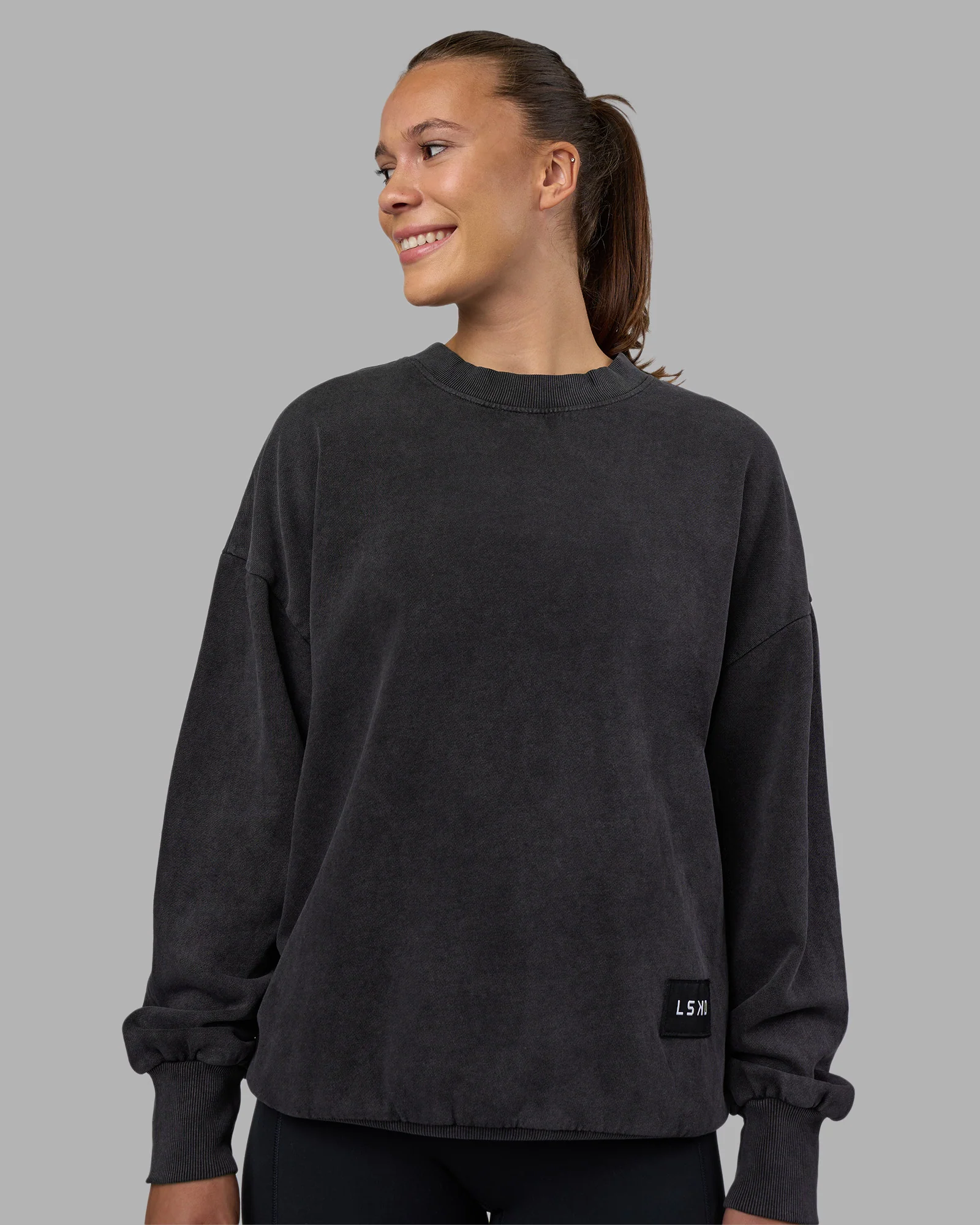 Segmented Oversized Sweater - Black Washed 9 Segmented Oversized Sweater - Black Washed