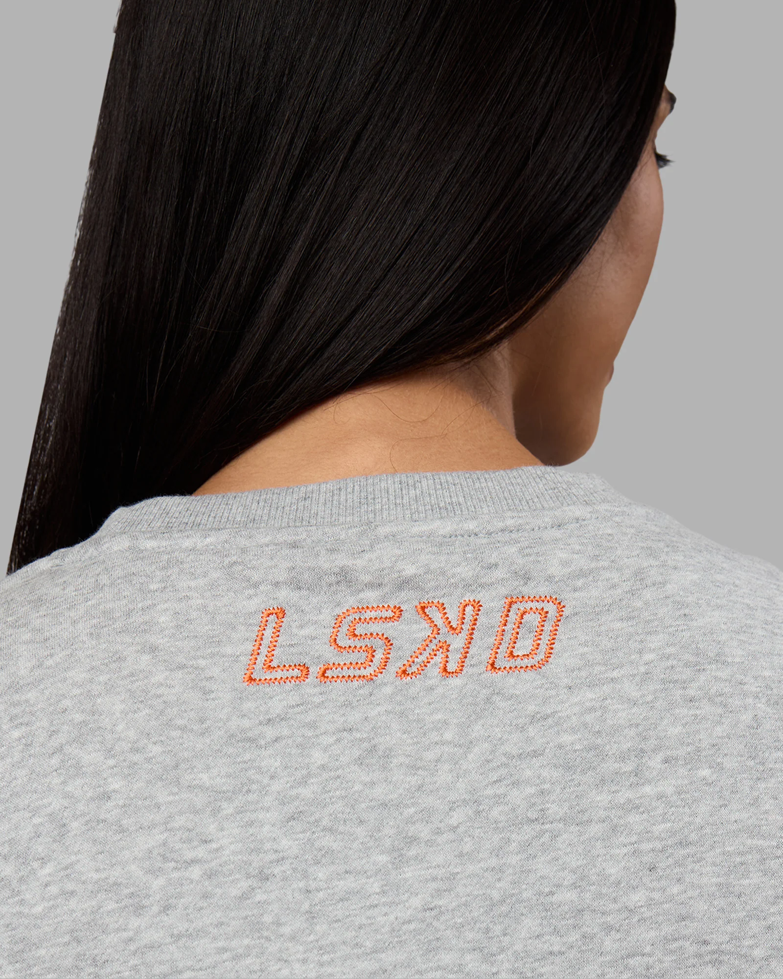 Full Form Fleece Sweater with Side Slits - Marl Grey